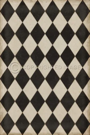 Traditional Williamsburg Diamonds "Edward" Vinyl Floorcloth - Spicher & Co.