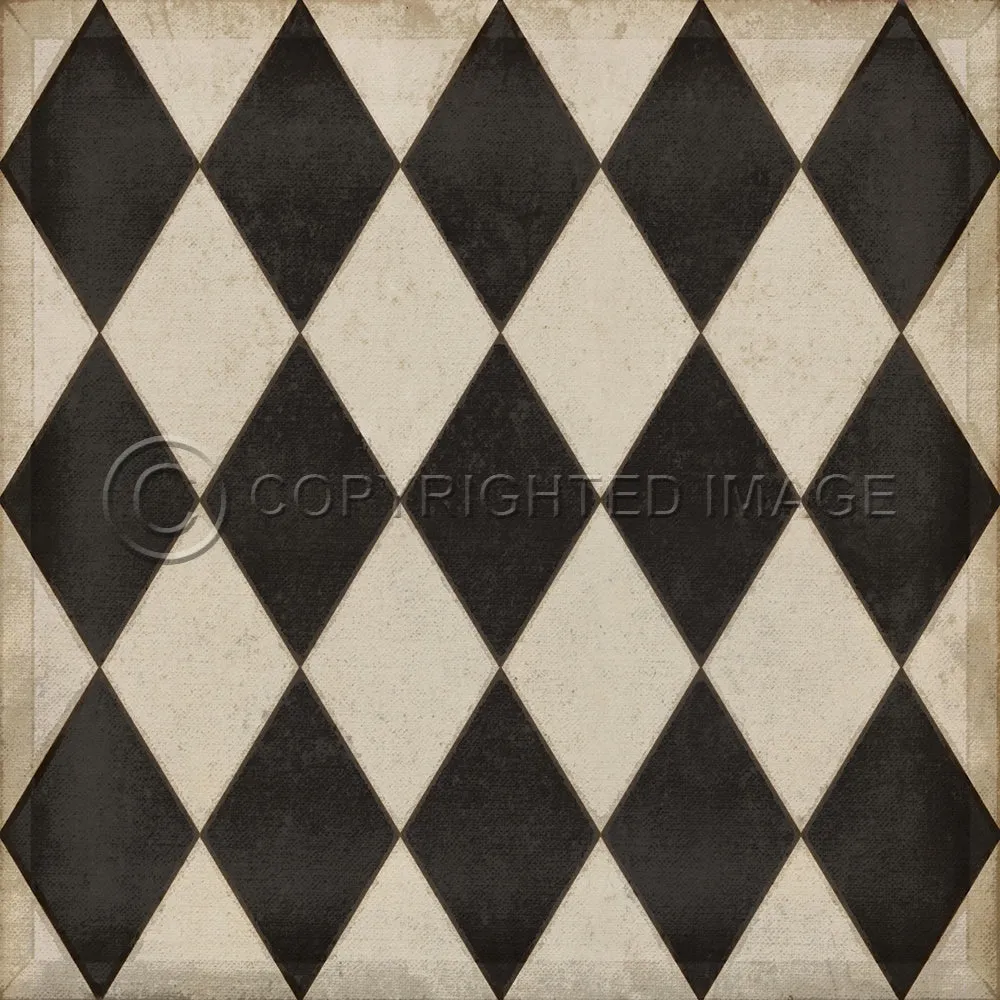 Traditional Williamsburg Diamonds "Edward" Vinyl Floorcloth - Spicher & Co.