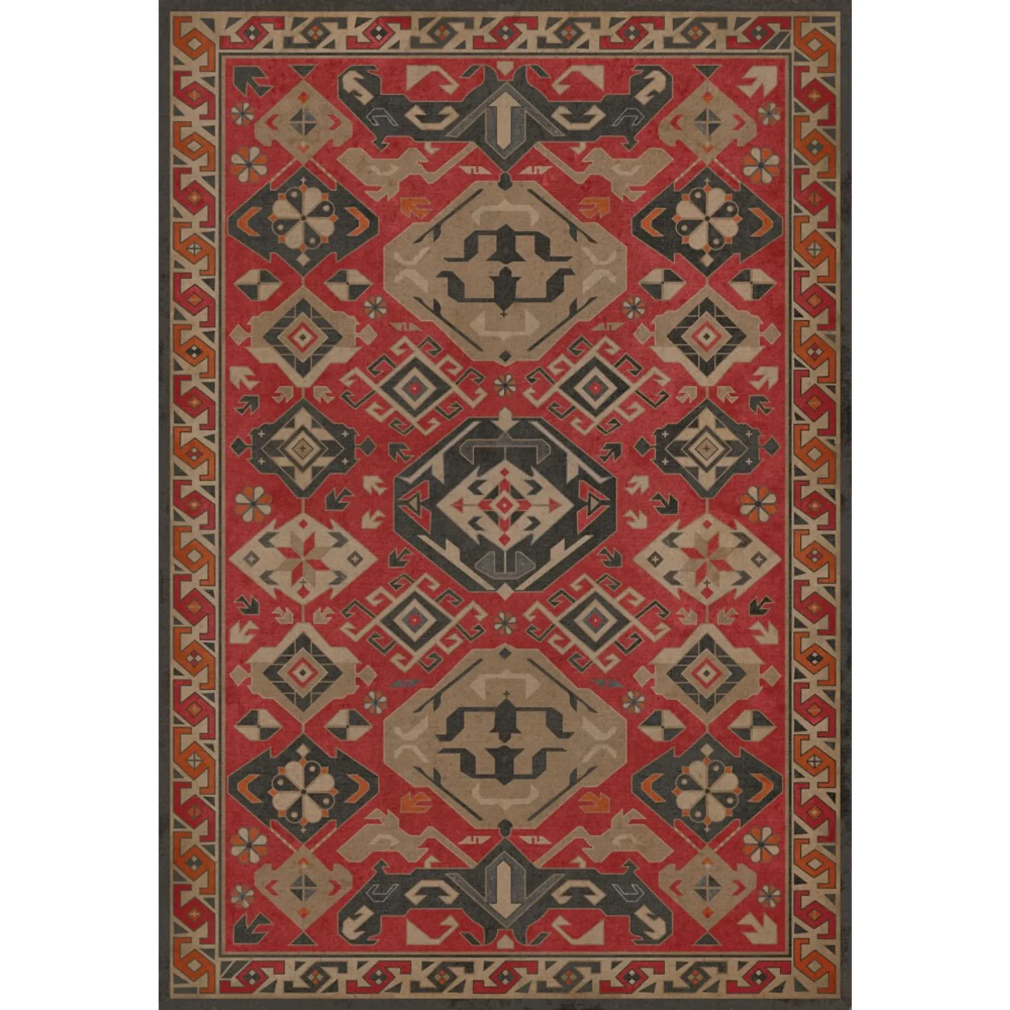 Traditional Williamsburg "All Spice" Vinyl Floorcloth - Spicher & Co.