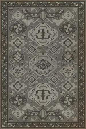 Traditional Williamsburg "Poppy Seed" Vinyl Floorcloth - Spicher & Co.