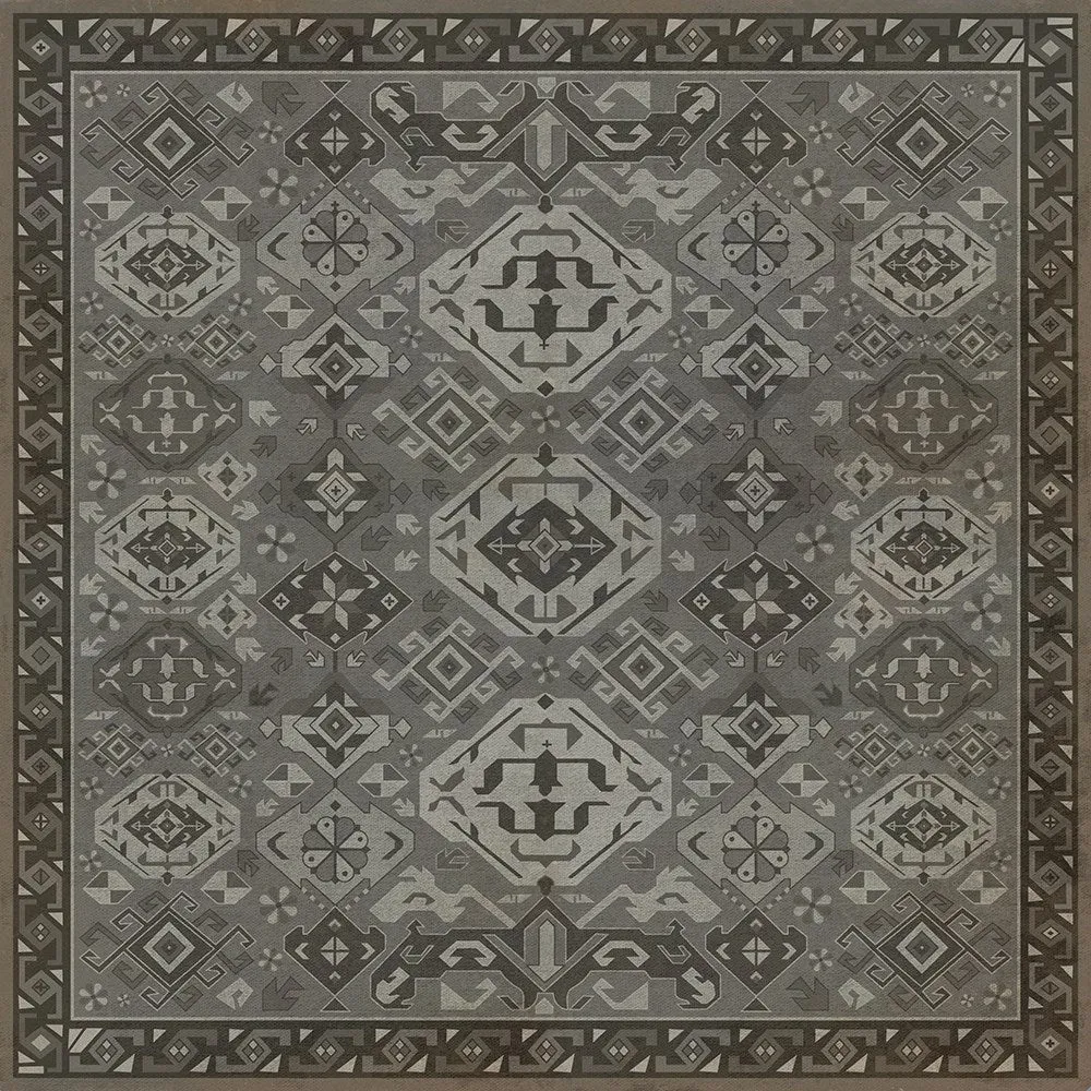 Traditional Williamsburg "Poppy Seed" Vinyl Floorcloth - Spicher & Co.