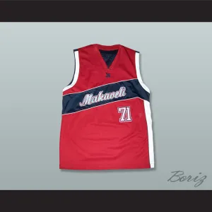 Tupac Shakur 71 Makaveli Red and Black Basketball Jersey