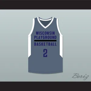 Tyler Herro 2 Wisconsin Playground Basketball Dark Gray Basketball Jersey