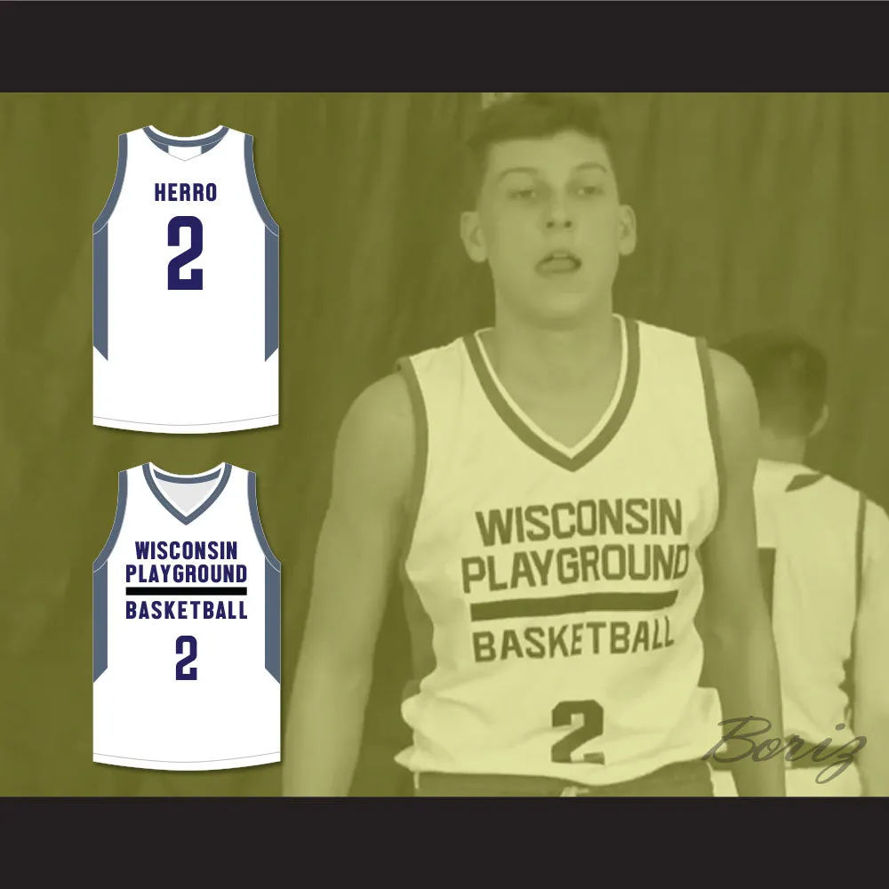 Tyler Herro 2 Wisconsin Playground Basketball White Basketball Jersey