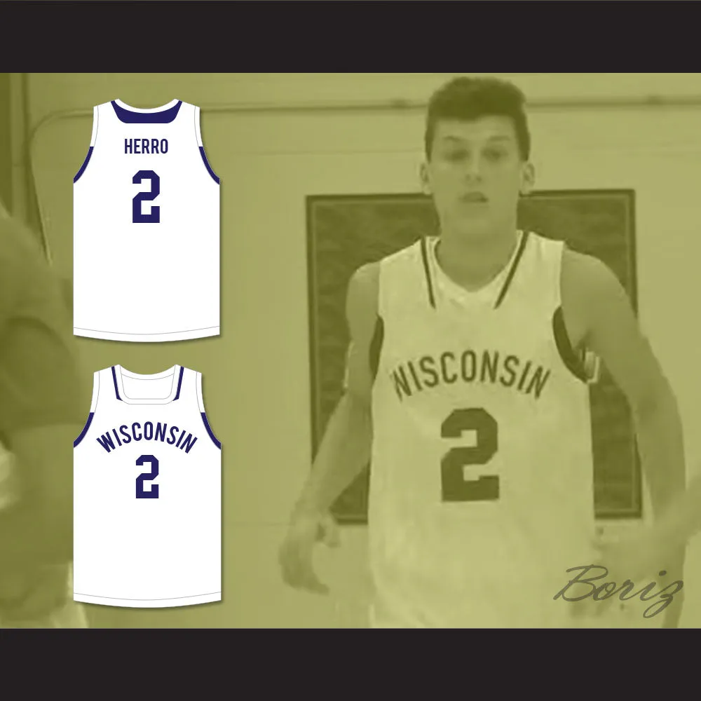 Tyler Herro 2 Wisconsin White Basketball Jersey