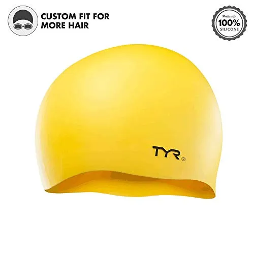 TYR Blend Wrinkle-Free Silicone Adult Swim Cap (Yellow)
