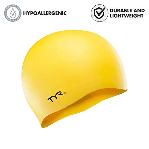 TYR Blend Wrinkle-Free Silicone Adult Swim Cap (Yellow)