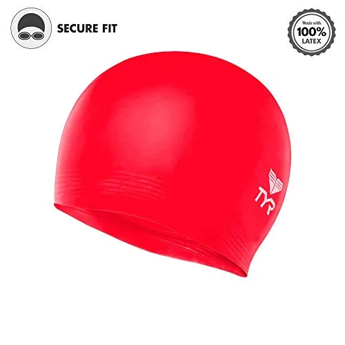 TYR Latex Adult Swim Cap (Red)