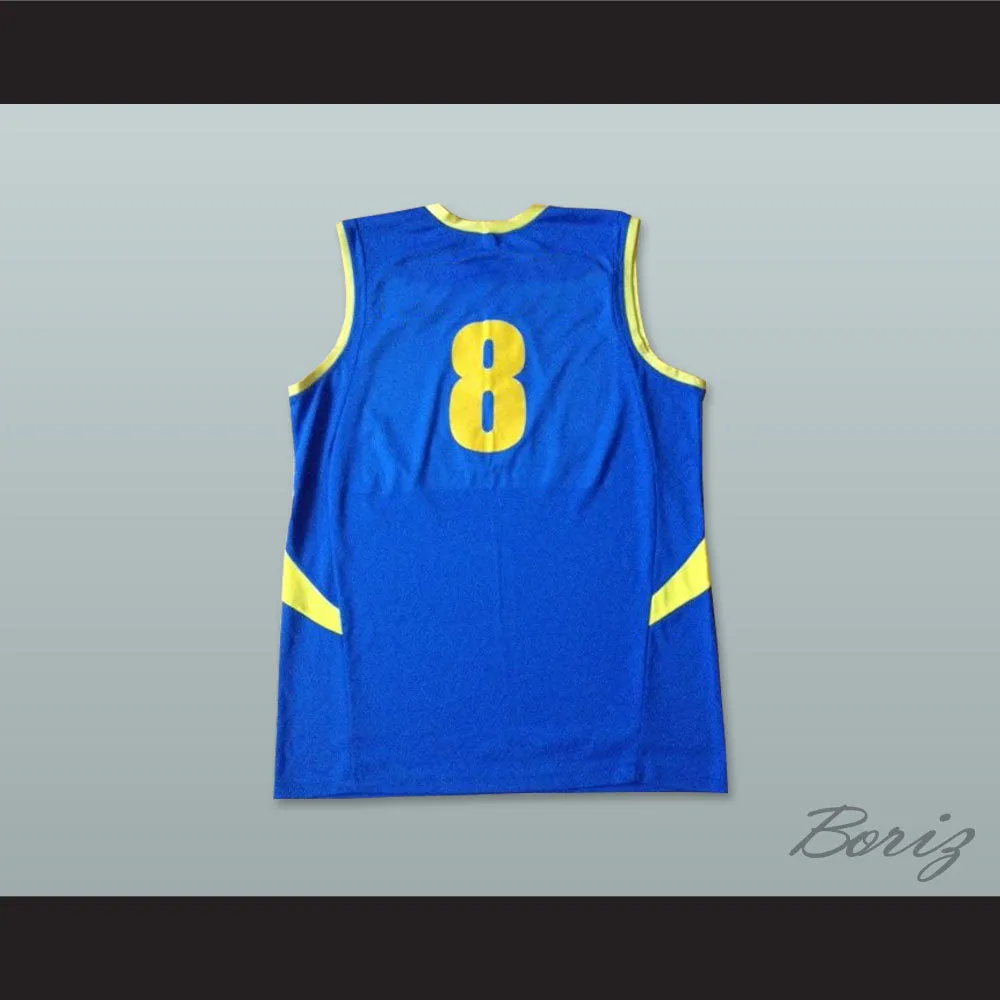 Ukraine 8 National Team Blue Basketball Jersey