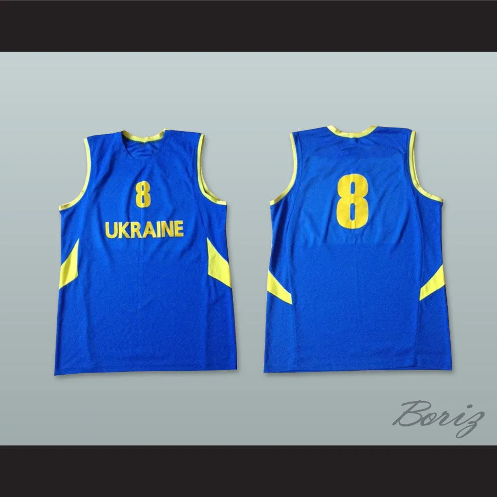 Ukraine 8 National Team Blue Basketball Jersey
