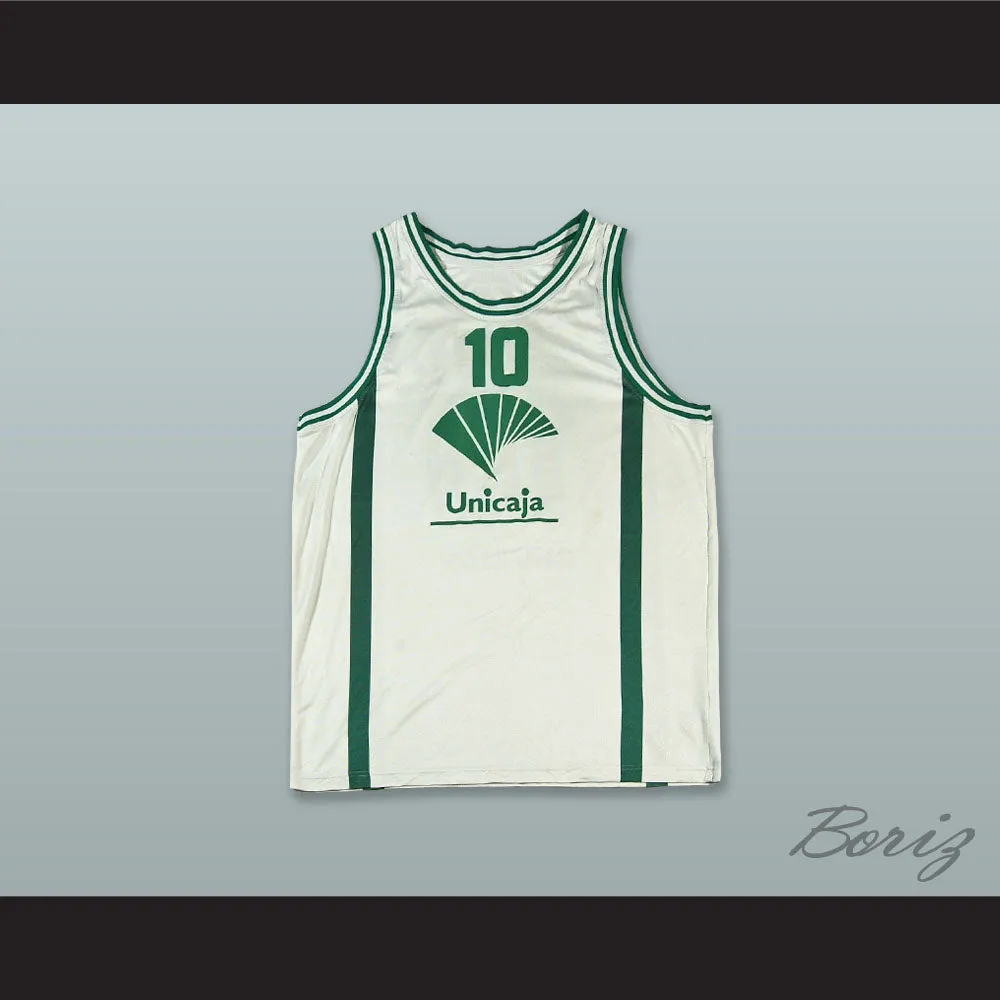 Unicaja Baloncesto Malaga Spain 10 White Basketball Jersey