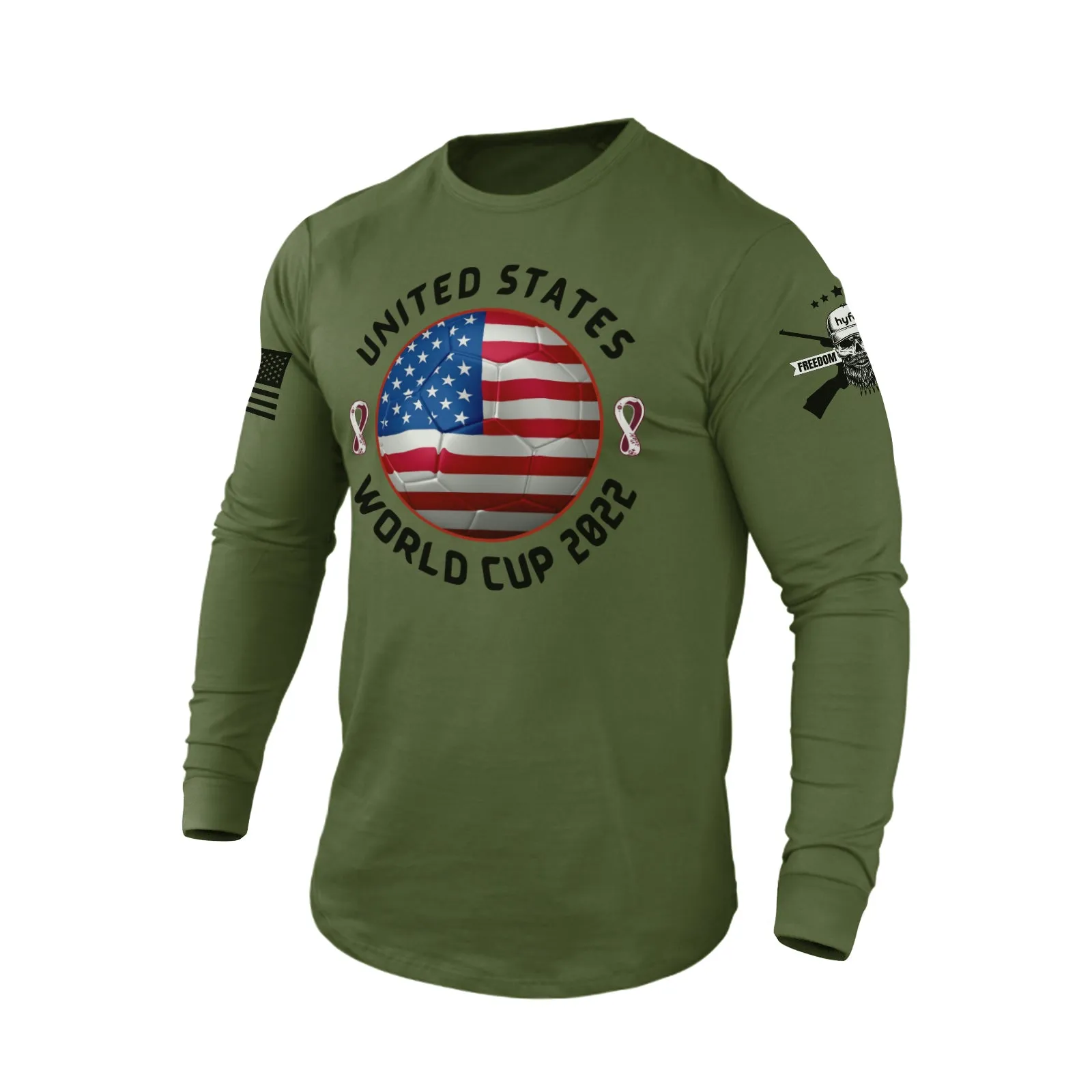 UNITED STATES WORLD CUP 2022 100% COTTON GRAPHIC LONG SLEEVE T-SHIRT