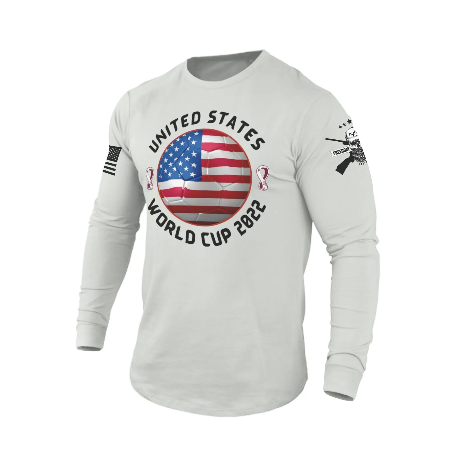 UNITED STATES WORLD CUP 2022 100% COTTON GRAPHIC LONG SLEEVE T-SHIRT