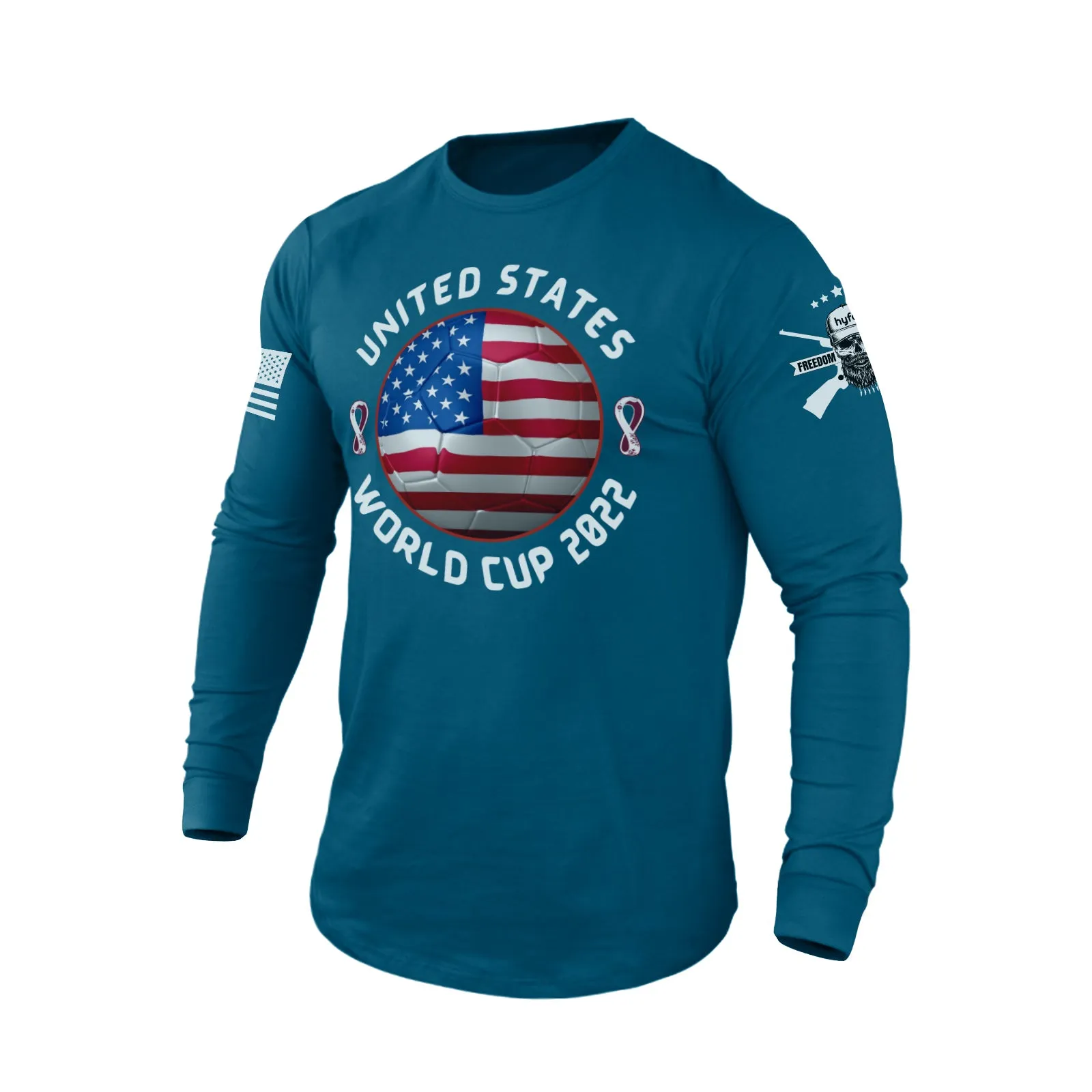 UNITED STATES WORLD CUP 2022 100% COTTON GRAPHIC LONG SLEEVE T-SHIRT
