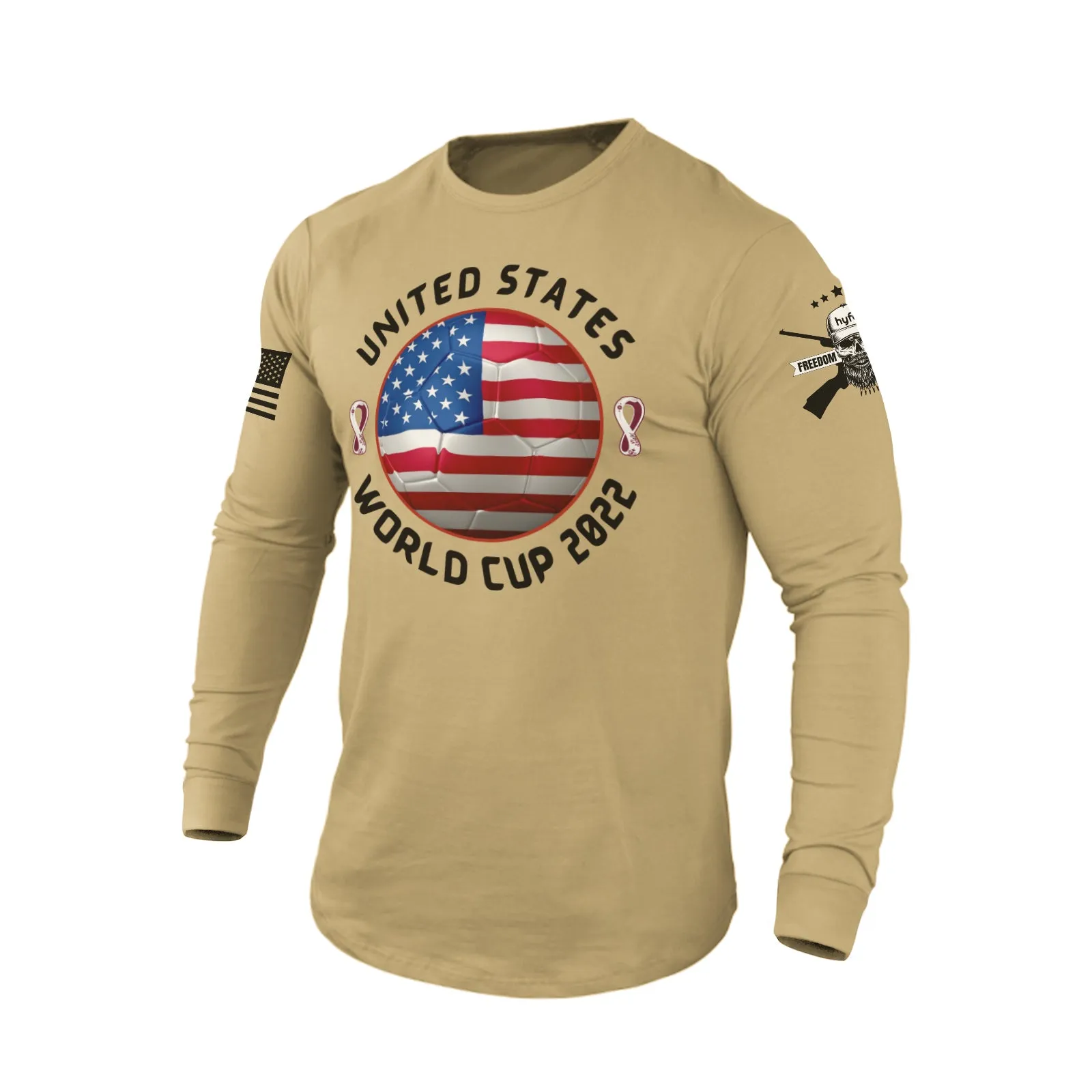 UNITED STATES WORLD CUP 2022 100% COTTON GRAPHIC LONG SLEEVE T-SHIRT