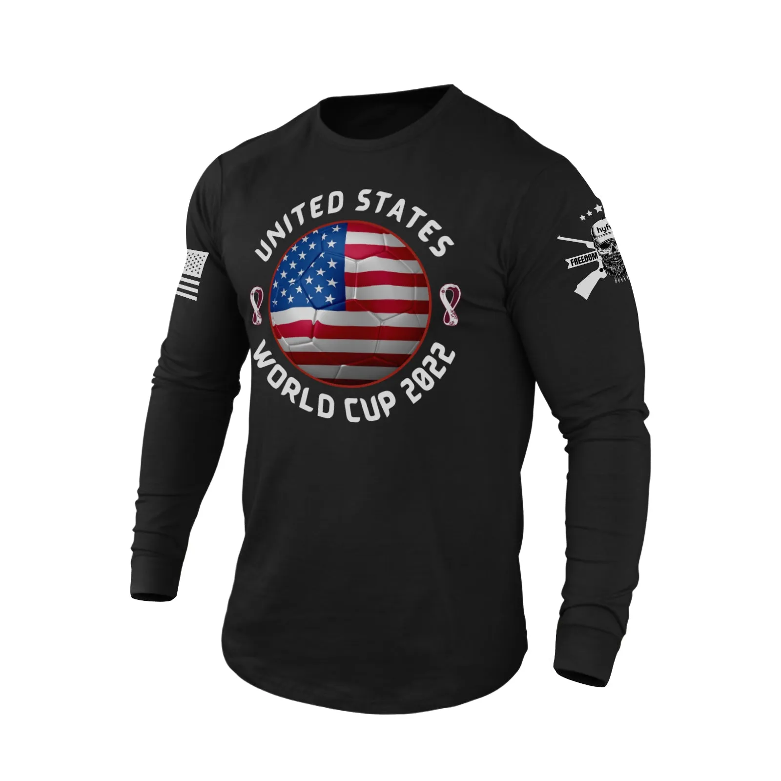 UNITED STATES WORLD CUP 2022 100% COTTON GRAPHIC LONG SLEEVE T-SHIRT