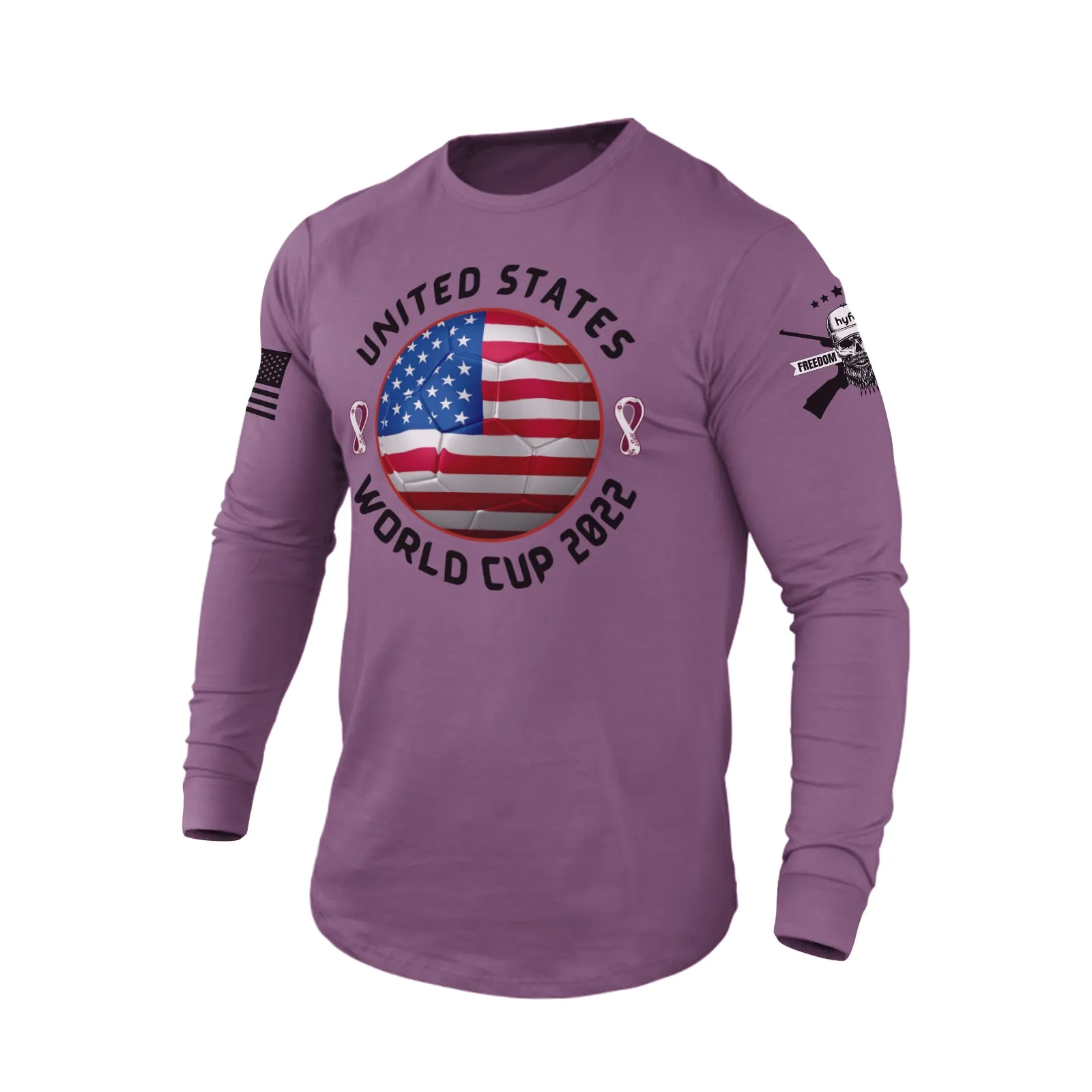 UNITED STATES WORLD CUP 2022 100% COTTON GRAPHIC LONG SLEEVE T-SHIRT