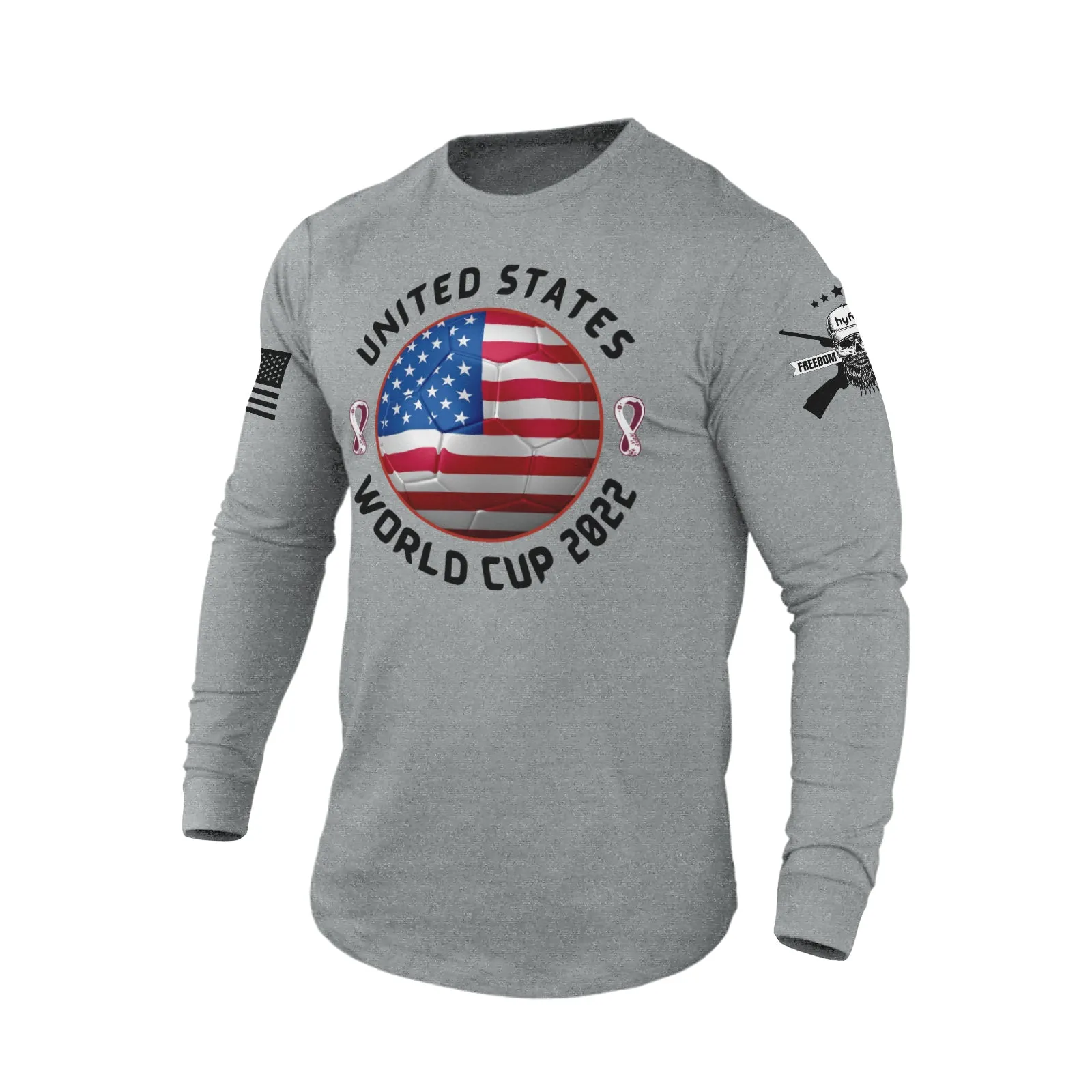 UNITED STATES WORLD CUP 2022 100% COTTON GRAPHIC LONG SLEEVE T-SHIRT