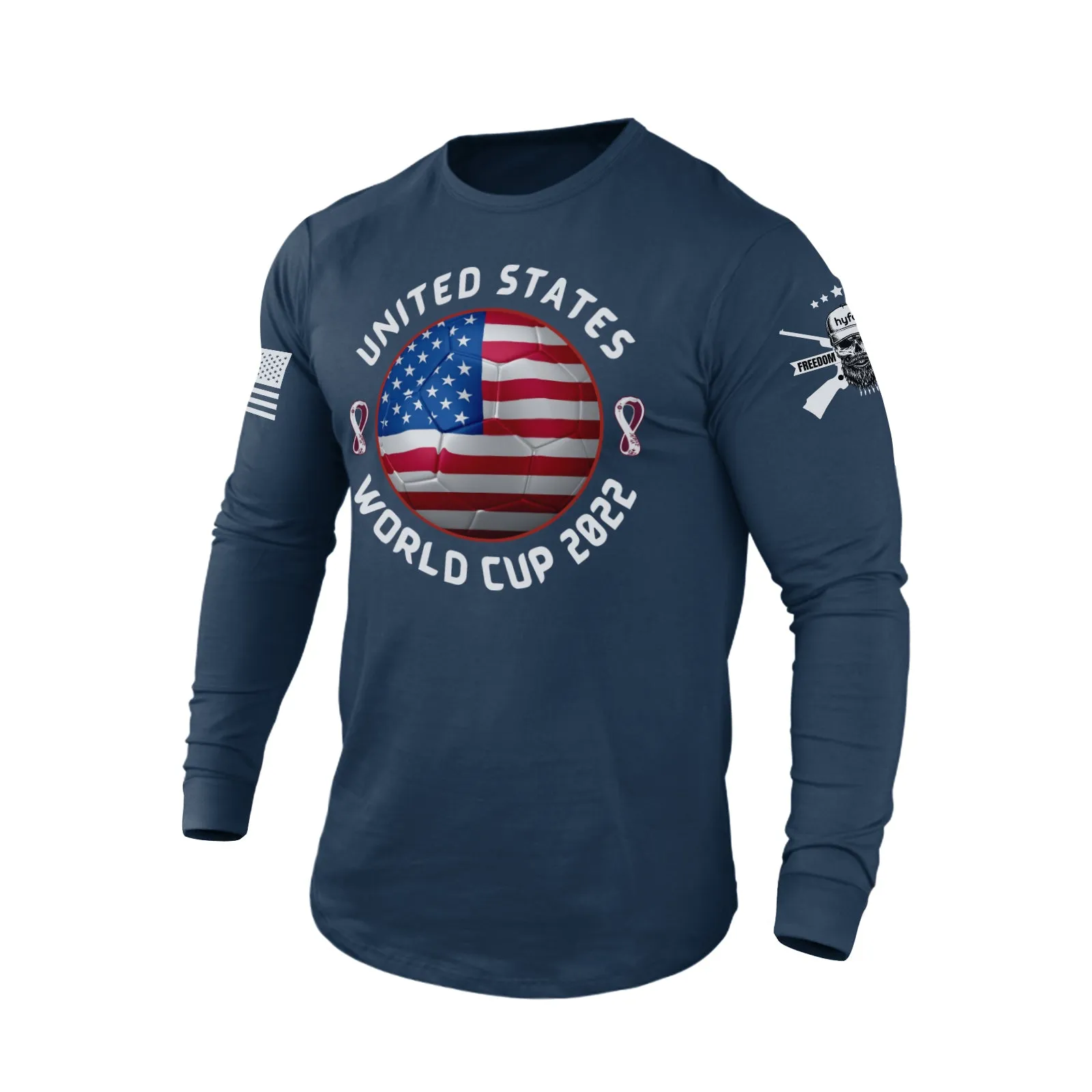 UNITED STATES WORLD CUP 2022 100% COTTON GRAPHIC LONG SLEEVE T-SHIRT