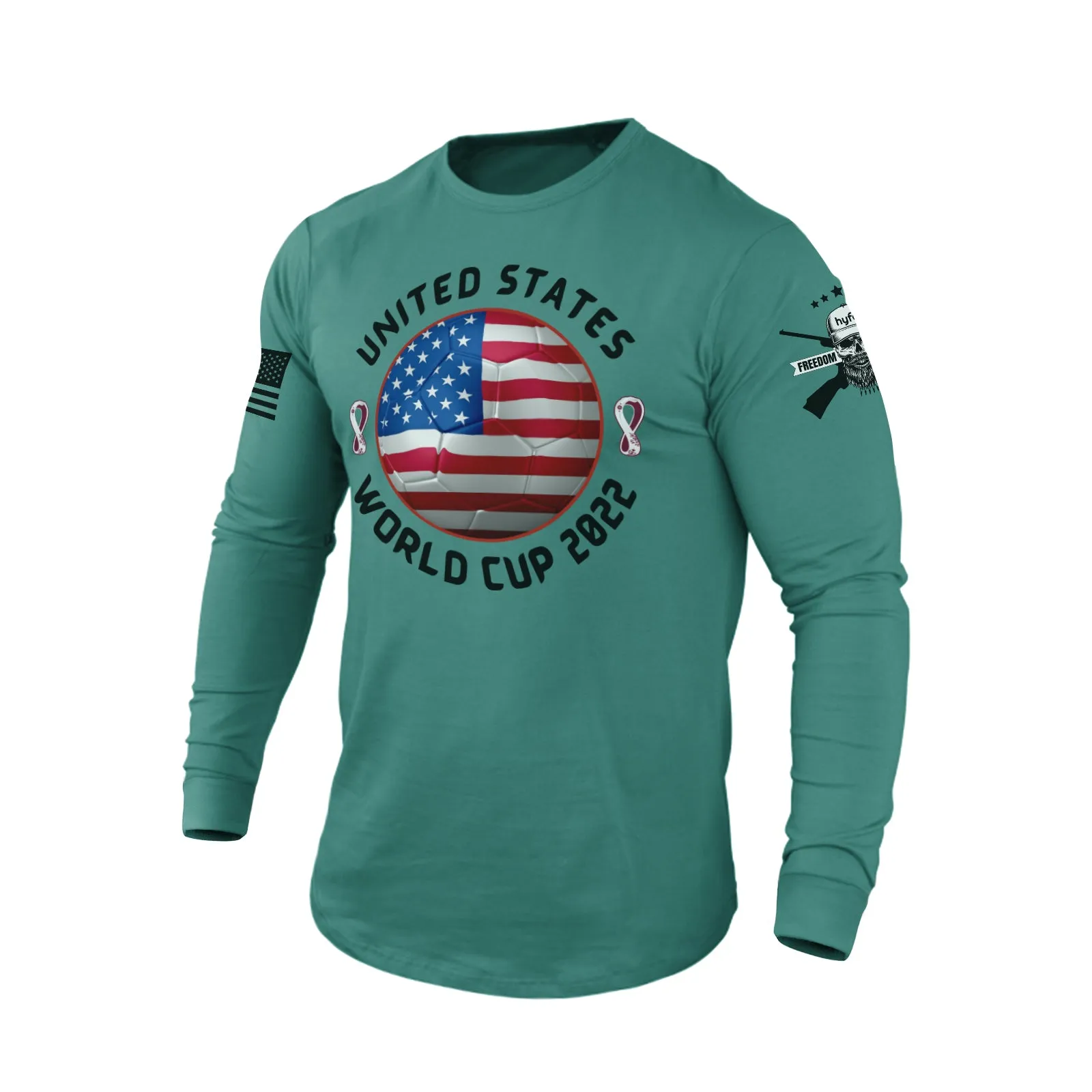 UNITED STATES WORLD CUP 2022 100% COTTON GRAPHIC LONG SLEEVE T-SHIRT