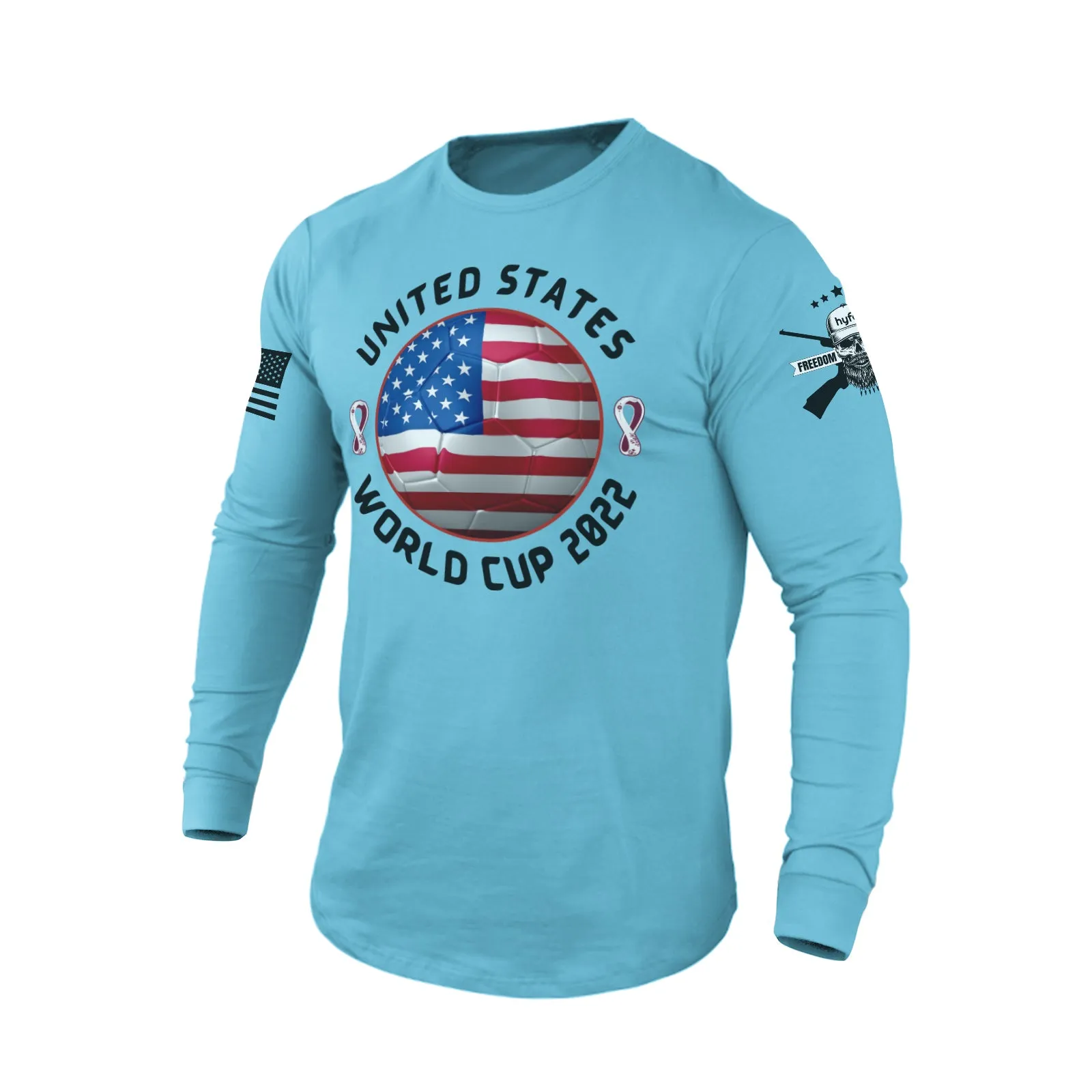 UNITED STATES WORLD CUP 2022 100% COTTON GRAPHIC LONG SLEEVE T-SHIRT