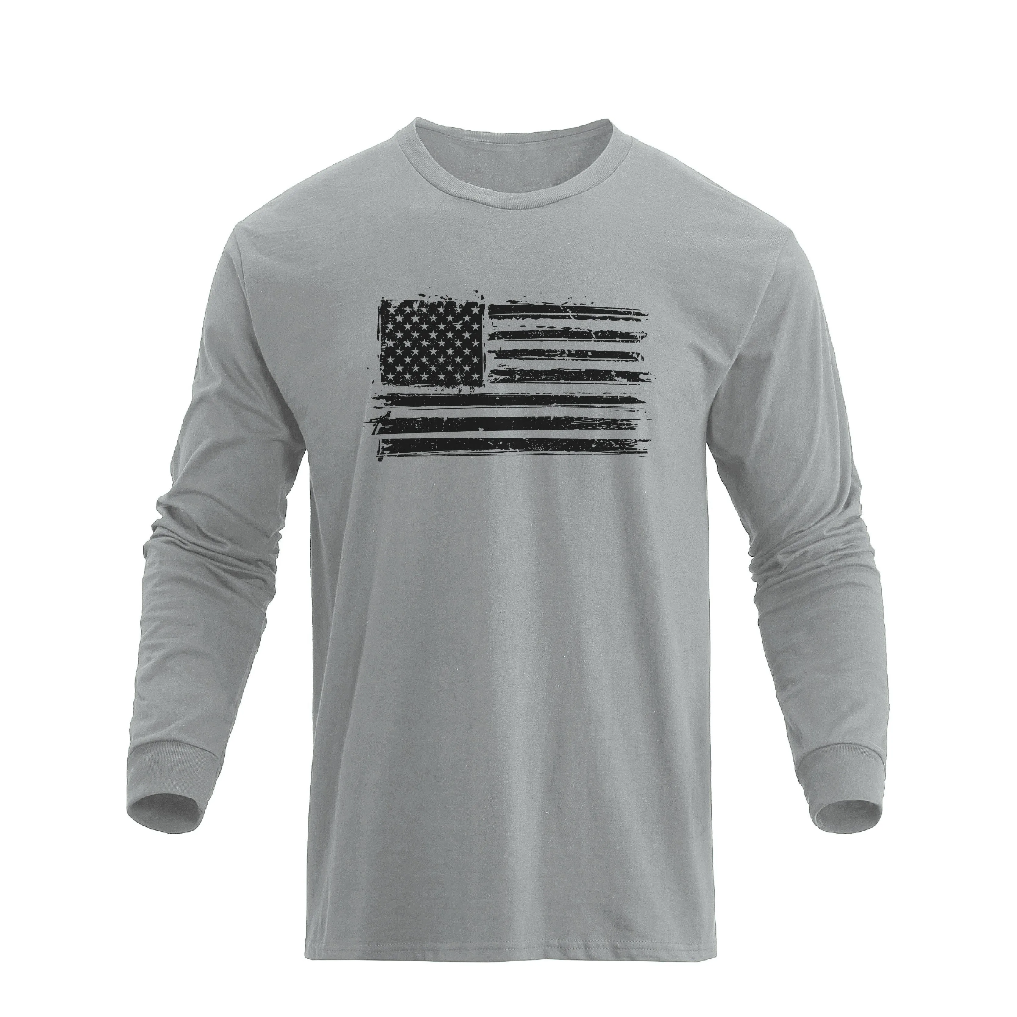USA FLAG 100% COTTON GRAPHIC LONG SLEEVE T-SHIRT