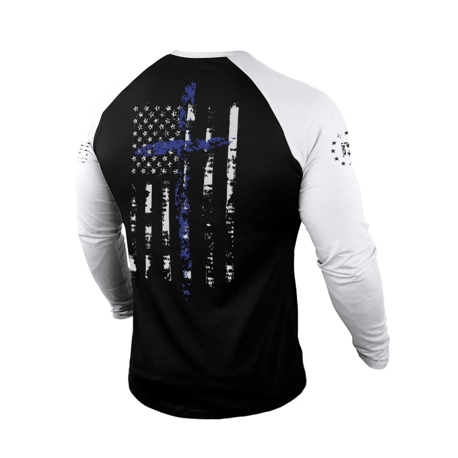 USA FLAG 100%COTTON RAGLAN GRAPHIC LONG SLEEVE T-SHIRT