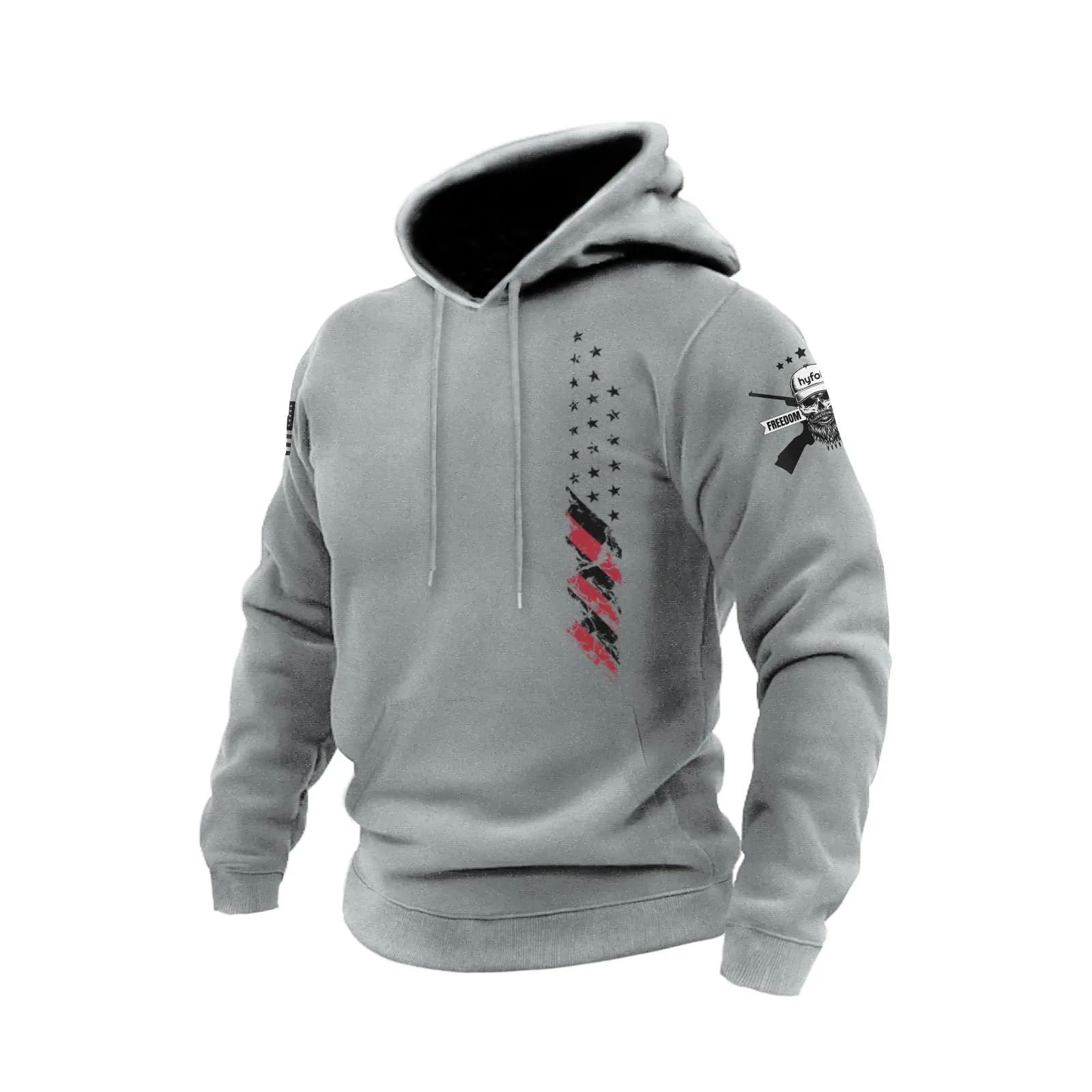 USA FLAG COTTON GRAPHIC POCKET HOODIE