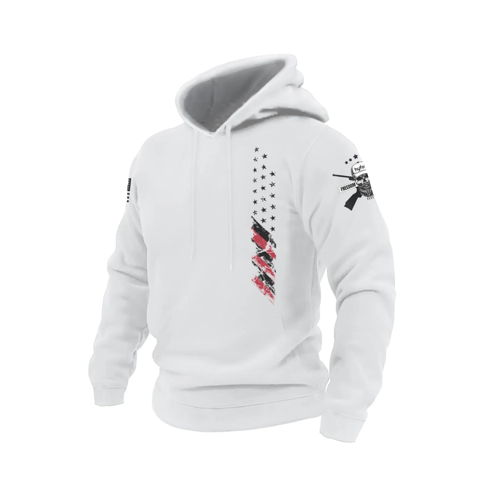 USA FLAG COTTON GRAPHIC POCKET HOODIE