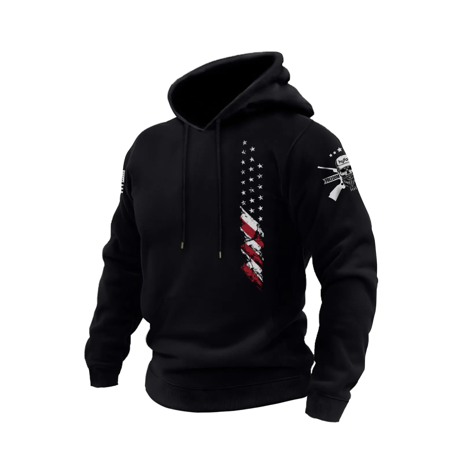 USA FLAG COTTON GRAPHIC POCKET HOODIE
