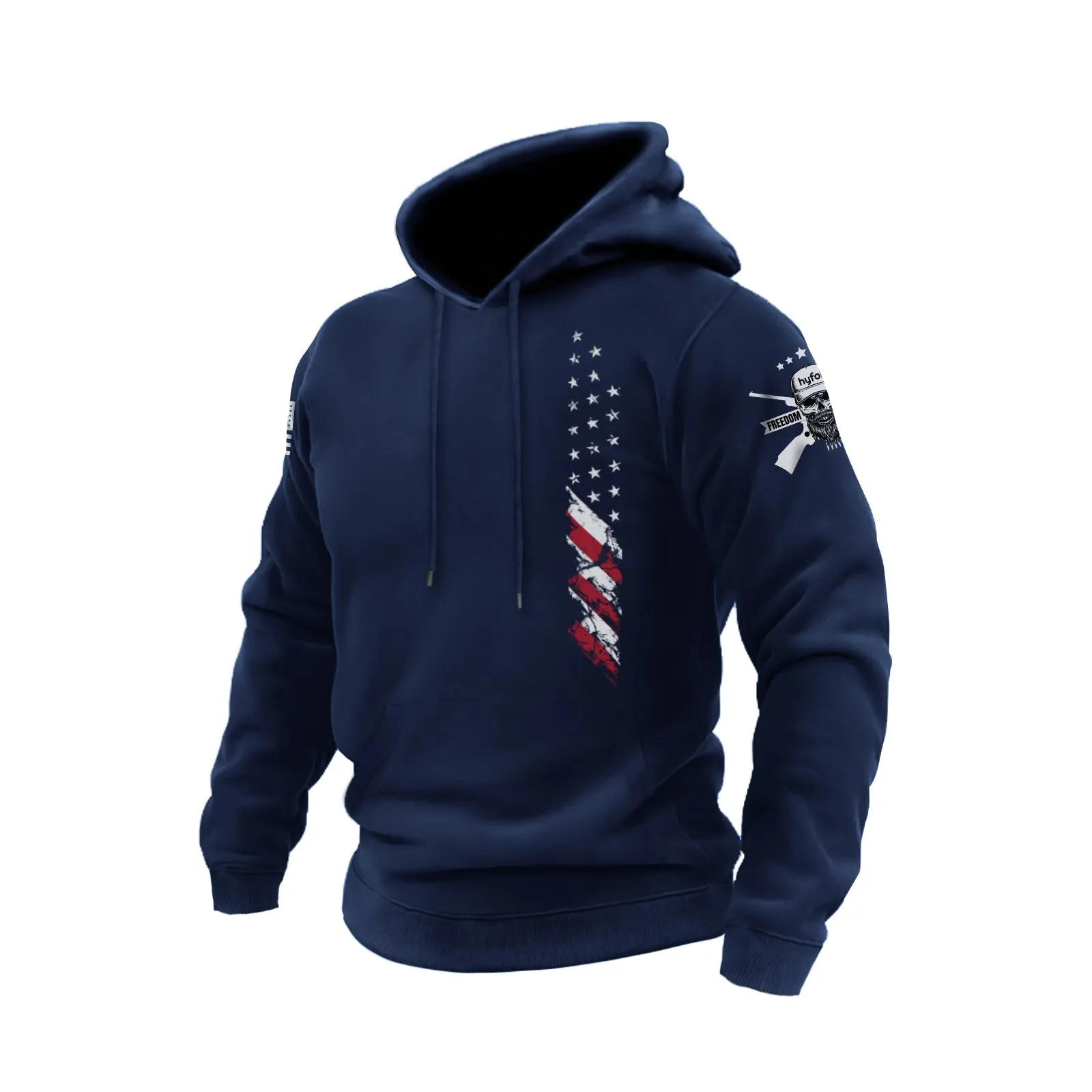 USA FLAG COTTON GRAPHIC POCKET HOODIE