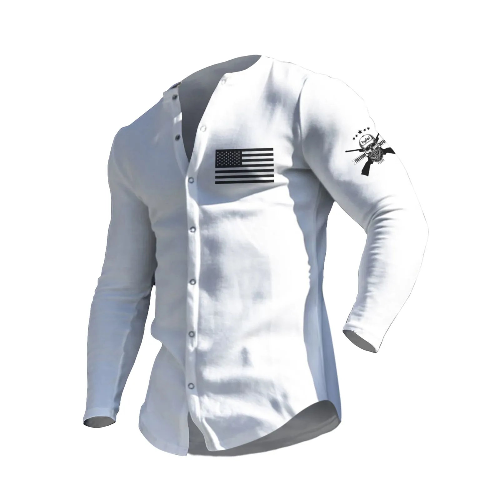 USA FLAG GRAPHIC LONG SLEEVE SHIRT