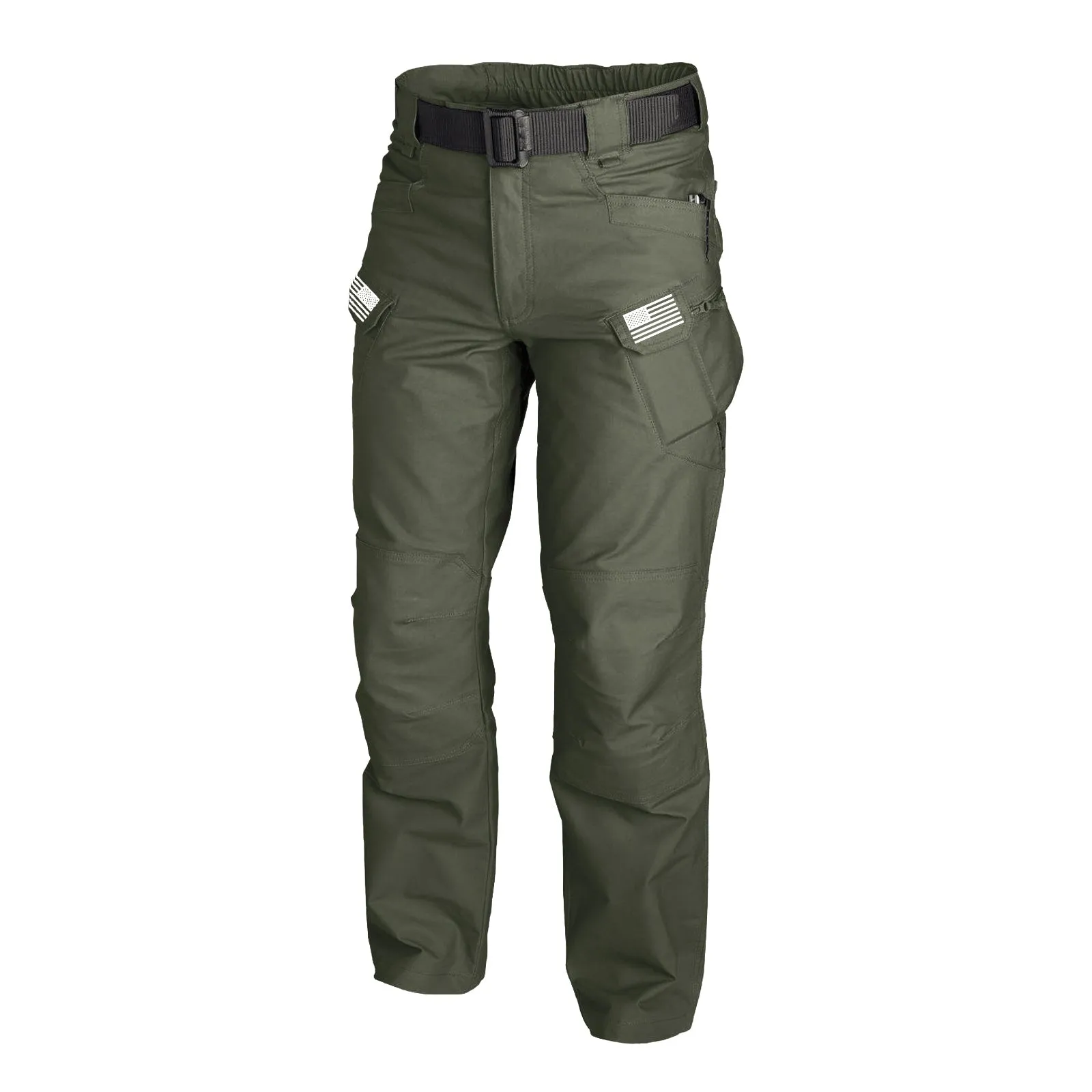 USA FLAG GRAPHIC OUTDOOR WEARABLE QUICK DRY MULTI-POCKET CARGO PANTS WITH BELT