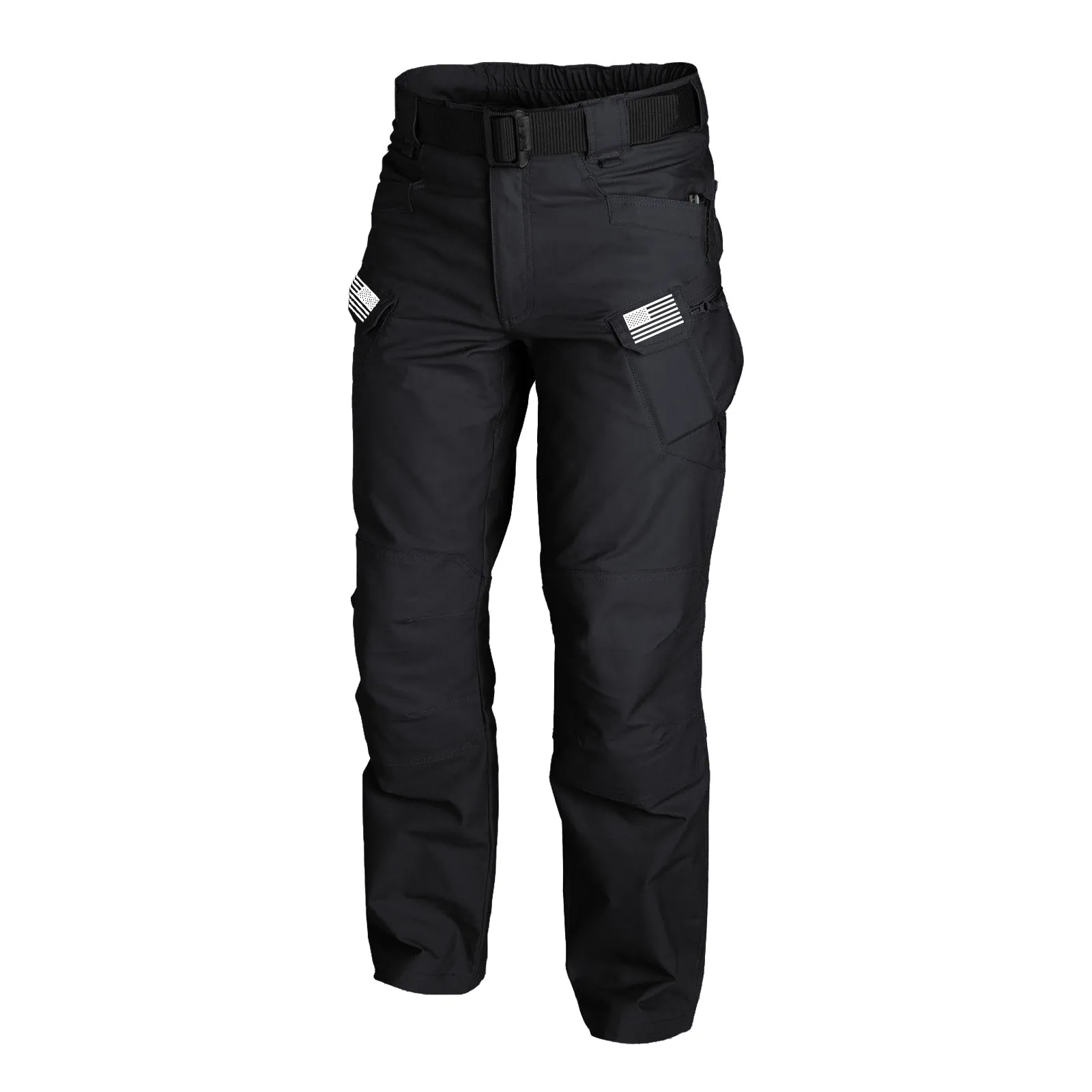 USA FLAG GRAPHIC OUTDOOR WEARABLE QUICK DRY MULTI-POCKET CARGO PANTS WITH BELT