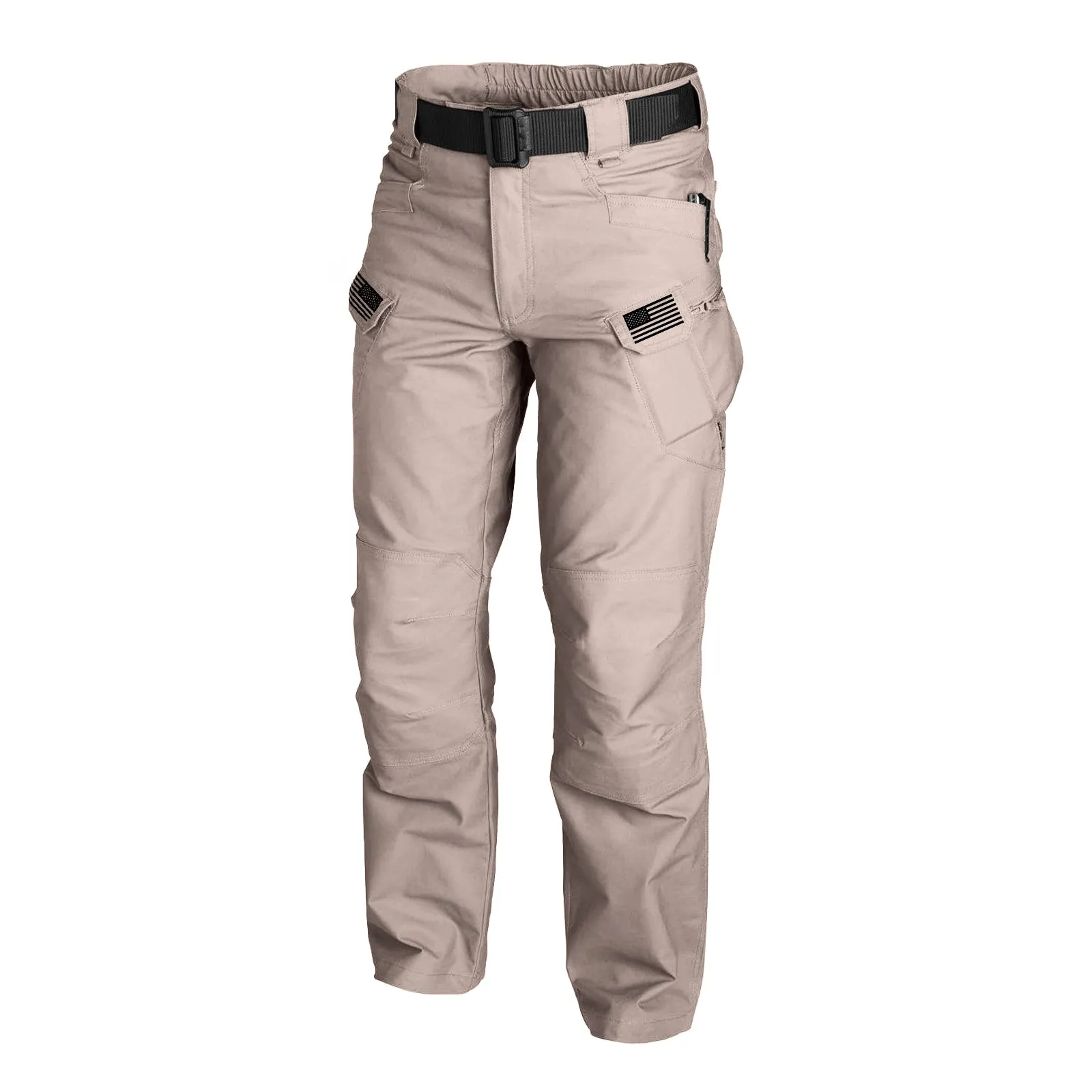 USA FLAG GRAPHIC OUTDOOR WEARABLE QUICK DRY MULTI-POCKET CARGO PANTS WITH BELT