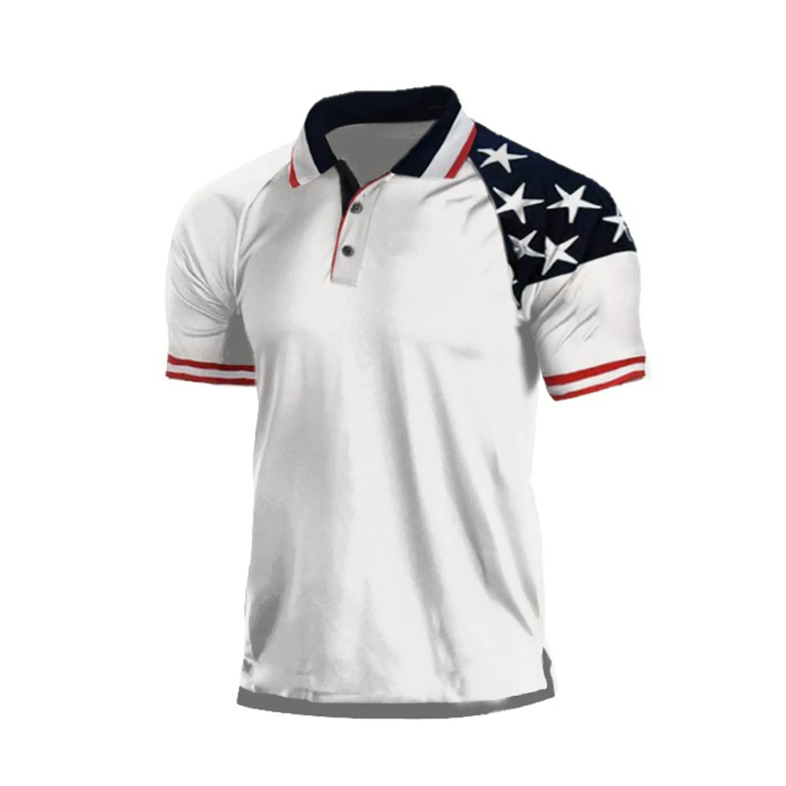 USA FLAG RAGLAN GRAPHIC POLO SHIRT