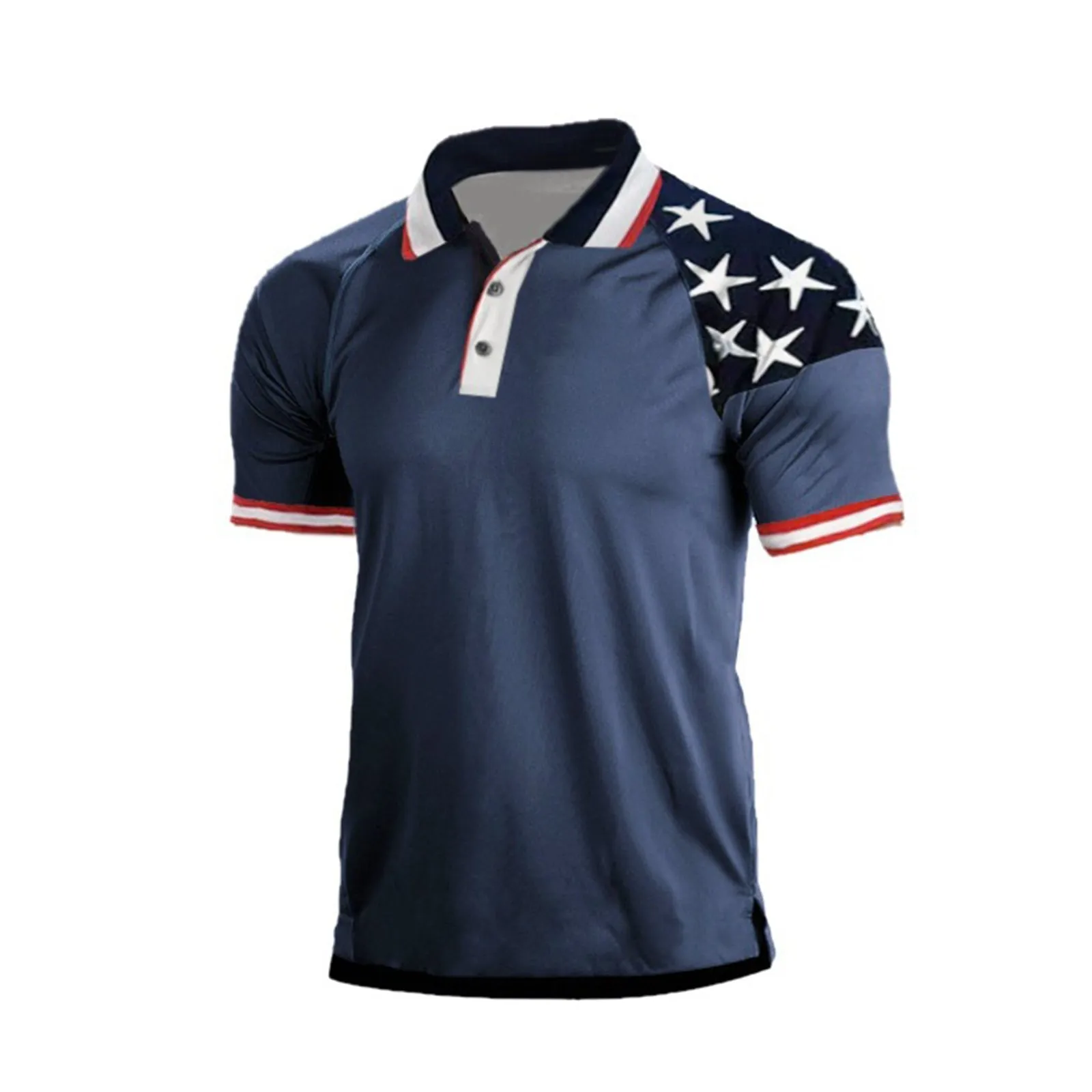 USA FLAG RAGLAN GRAPHIC POLO SHIRT