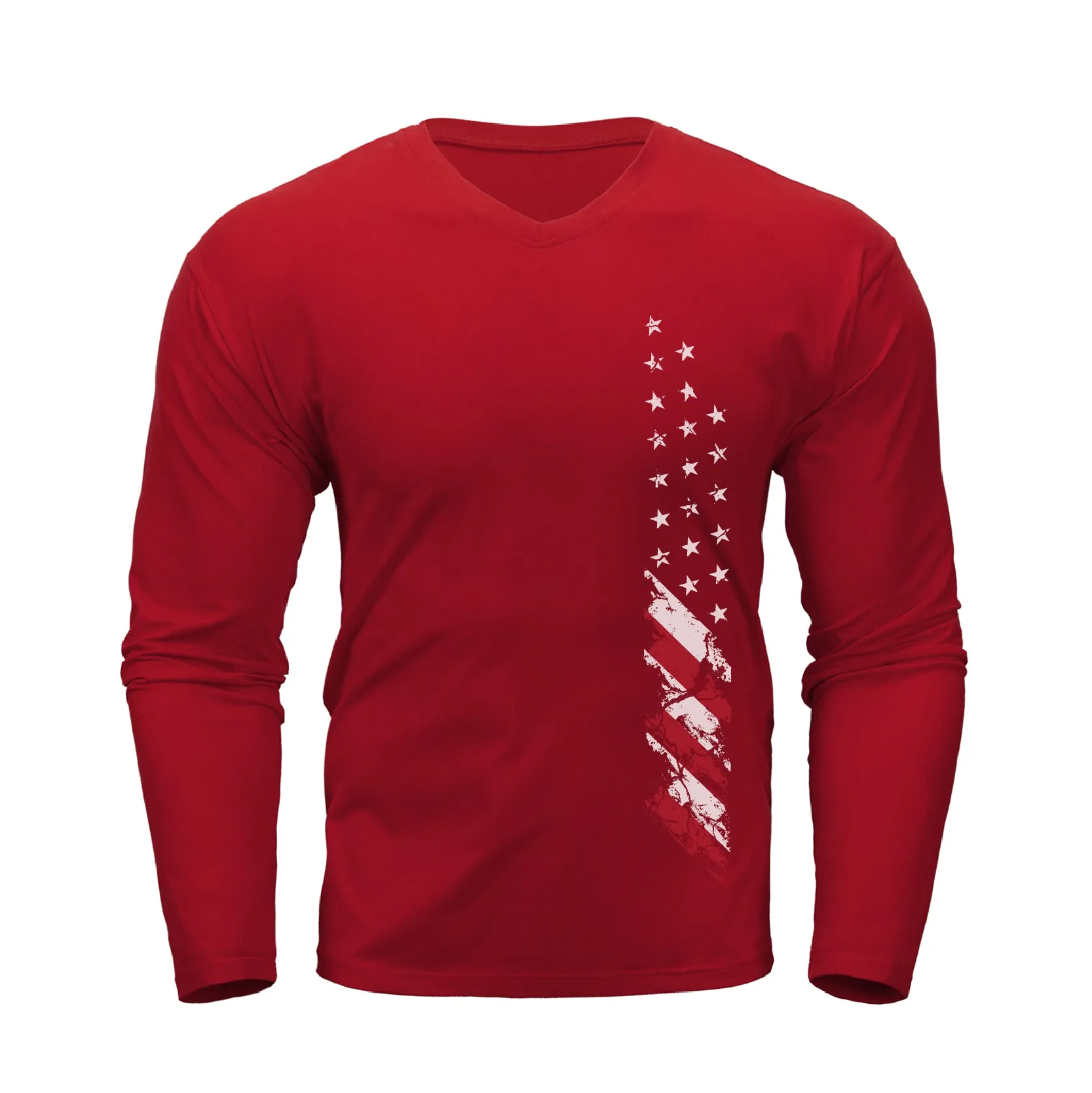 USA FLAG WATERPROOF V-NECK LONG SLEEVE T-SHIRT