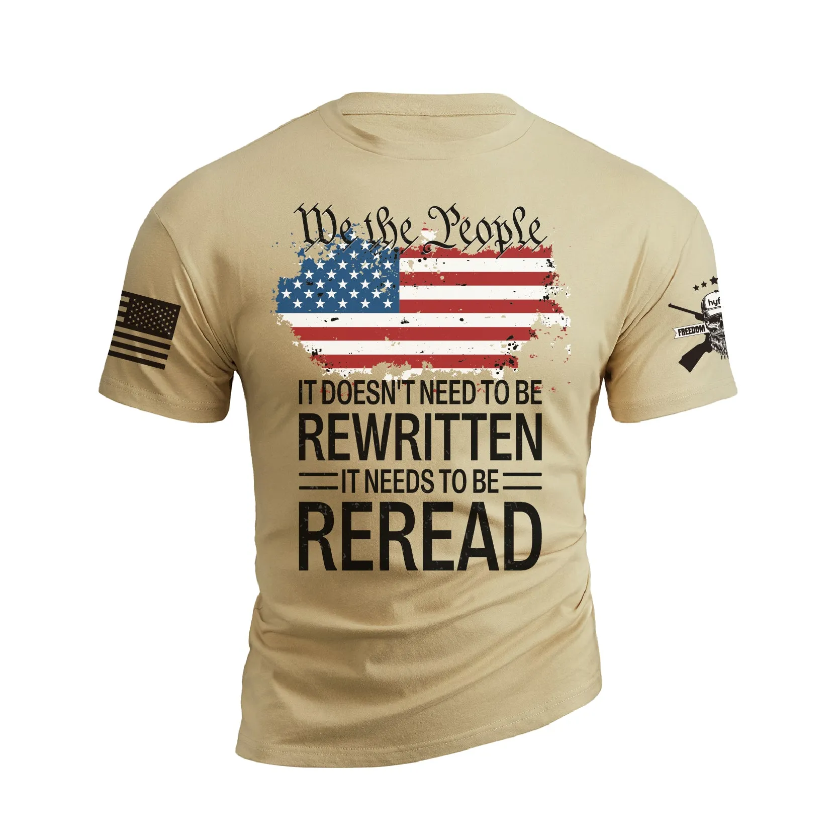 USA FLAG WE THE PEOPLE 100% COTTON GRAPHIC TEE