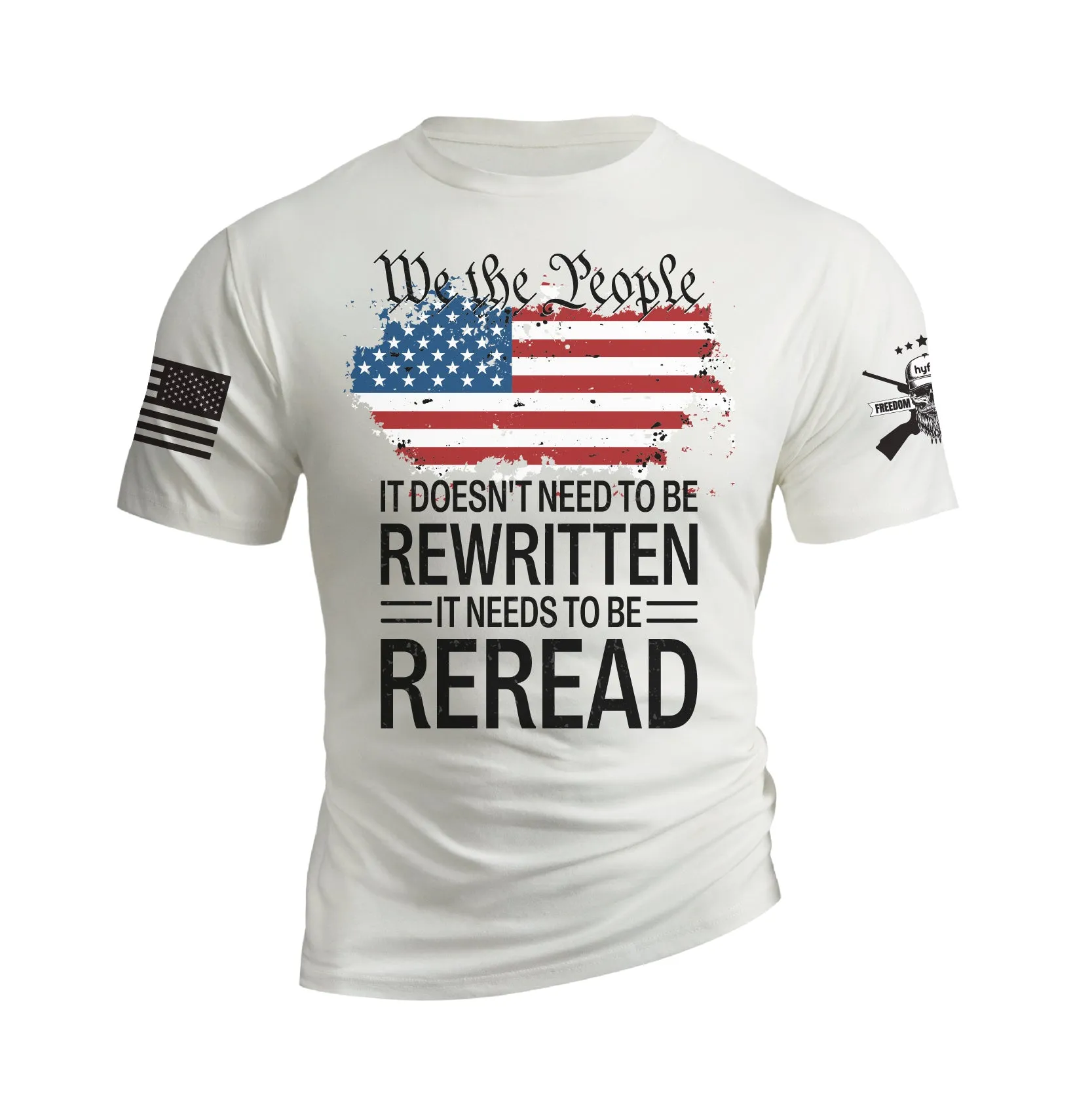 USA FLAG WE THE PEOPLE 100% COTTON GRAPHIC TEE