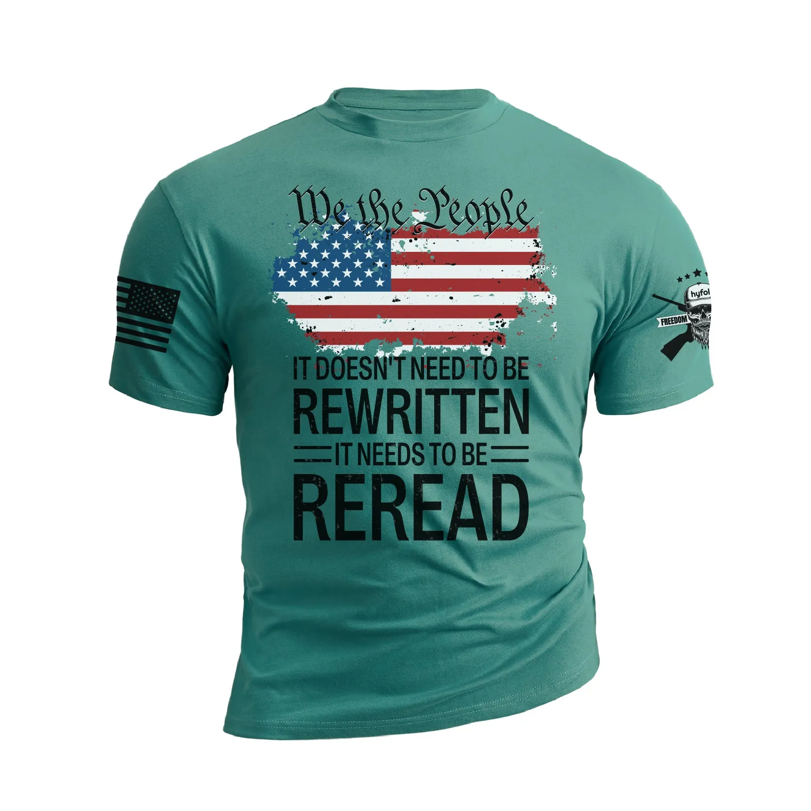 USA FLAG WE THE PEOPLE 100% COTTON GRAPHIC TEE