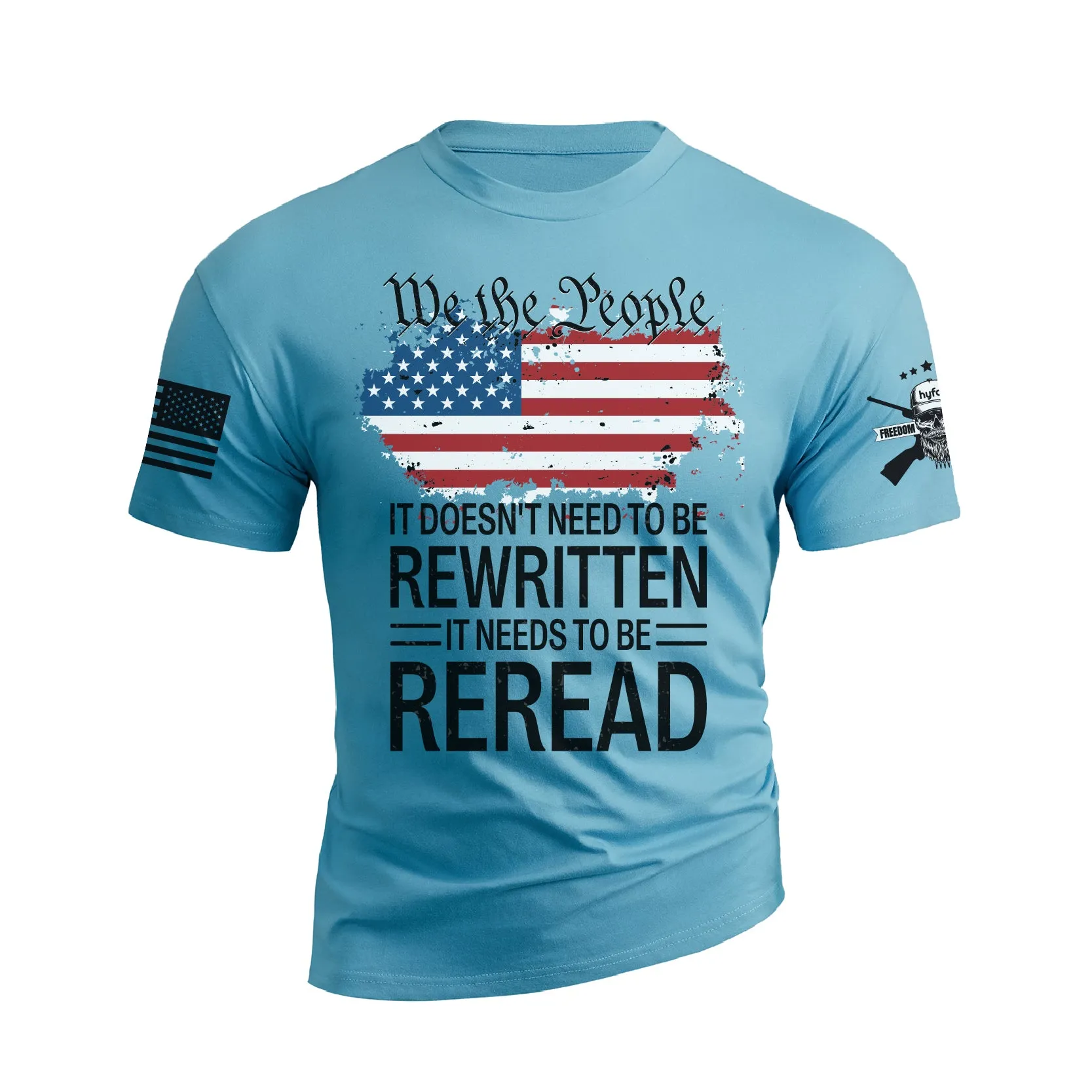 USA FLAG WE THE PEOPLE 100% COTTON GRAPHIC TEE