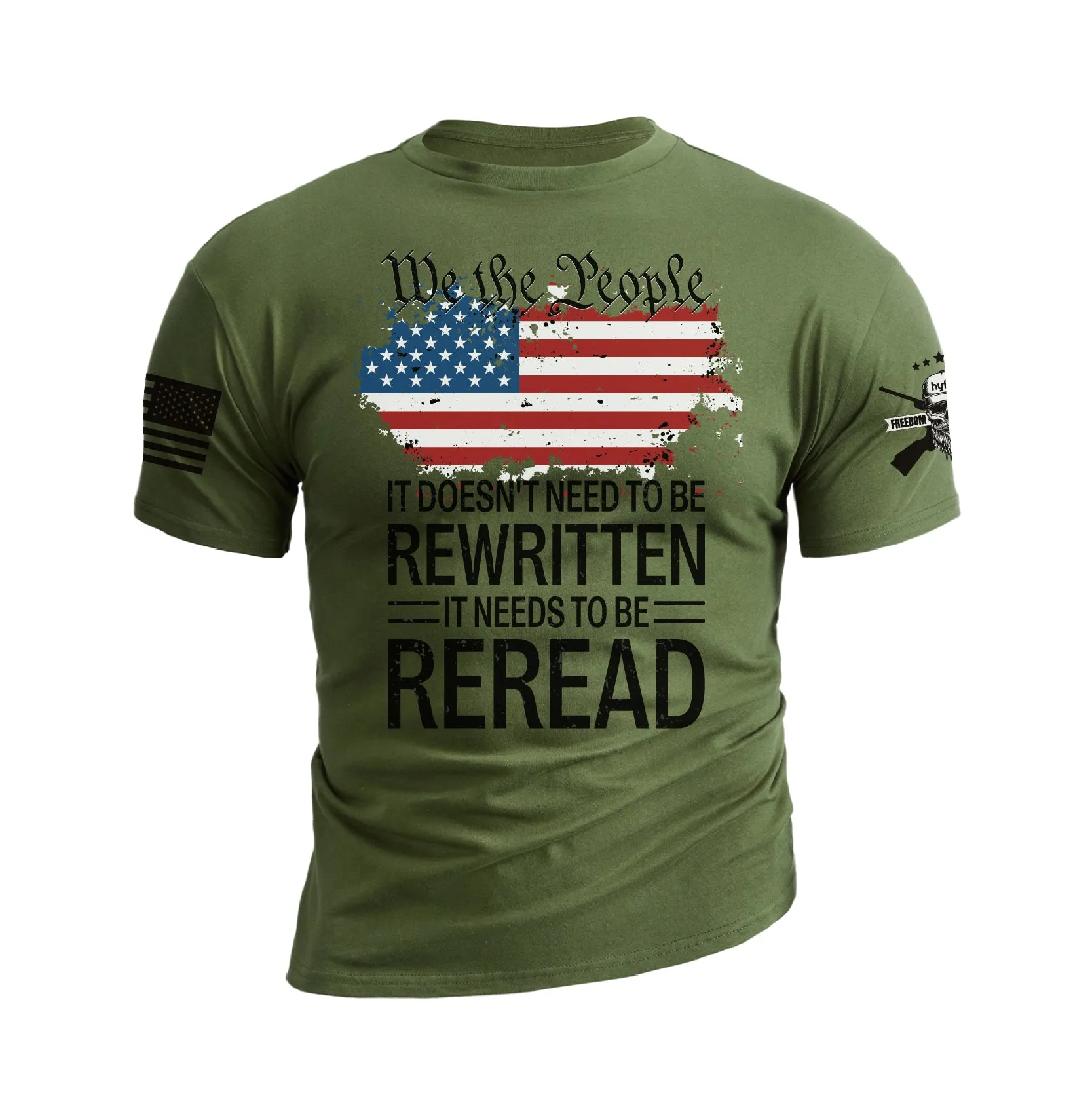 USA FLAG WE THE PEOPLE 100% COTTON GRAPHIC TEE