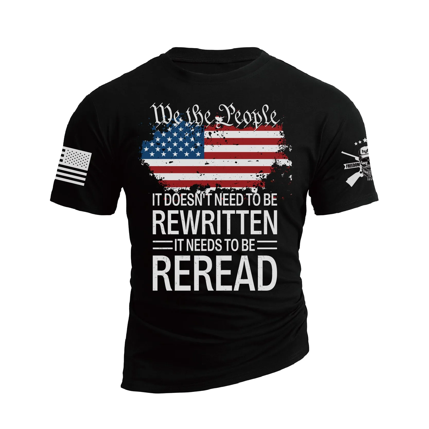 USA FLAG WE THE PEOPLE 100% COTTON GRAPHIC TEE
