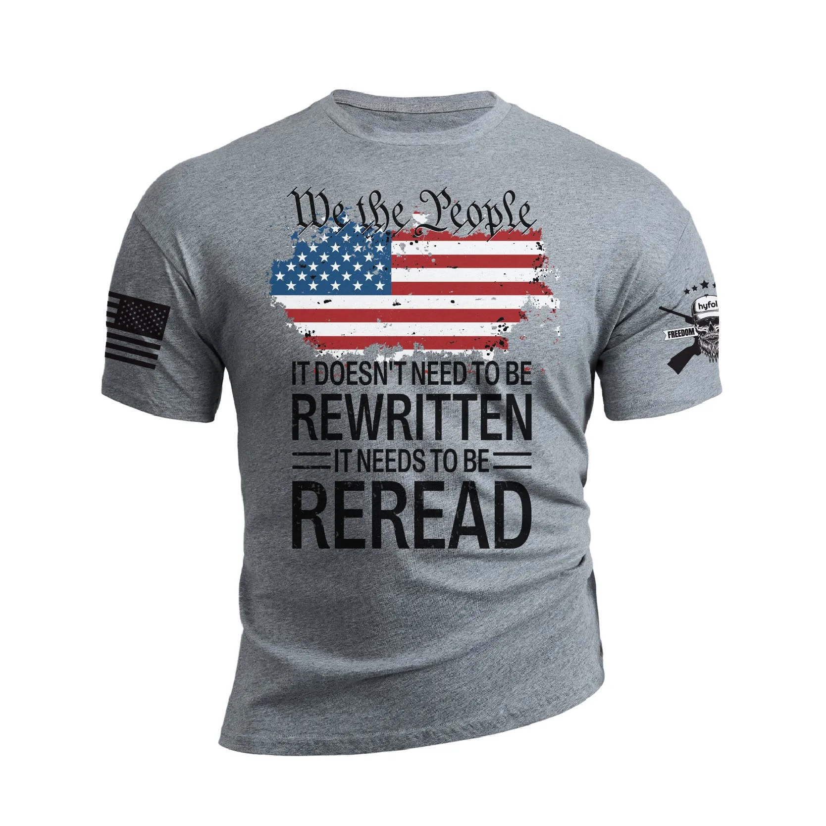 USA FLAG WE THE PEOPLE 100% COTTON GRAPHIC TEE