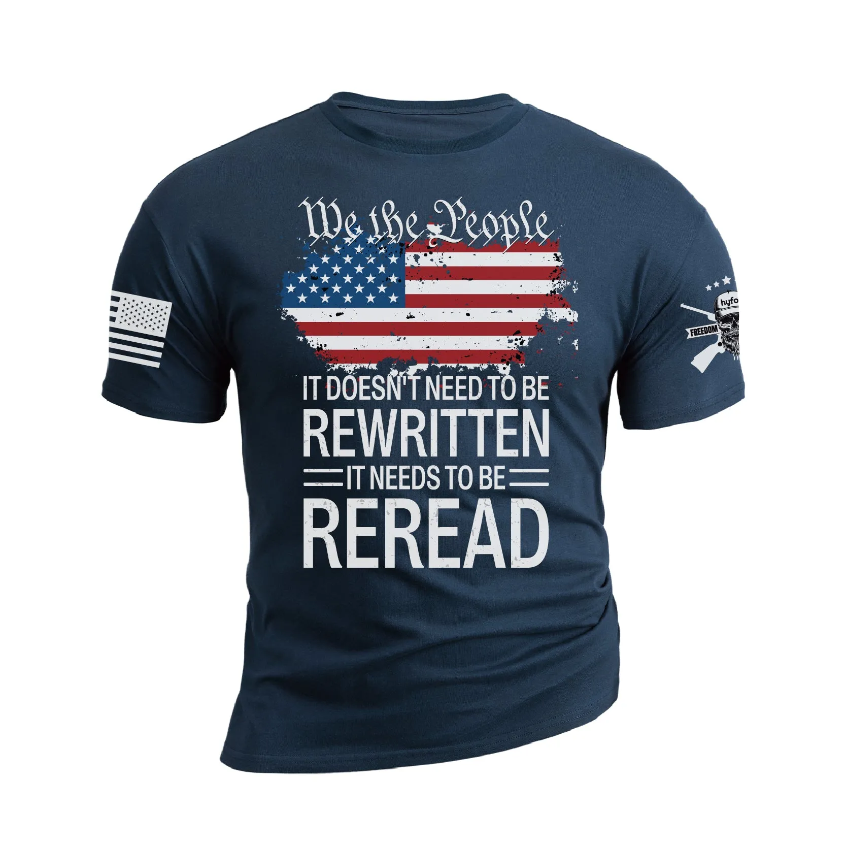 USA FLAG WE THE PEOPLE 100% COTTON GRAPHIC TEE