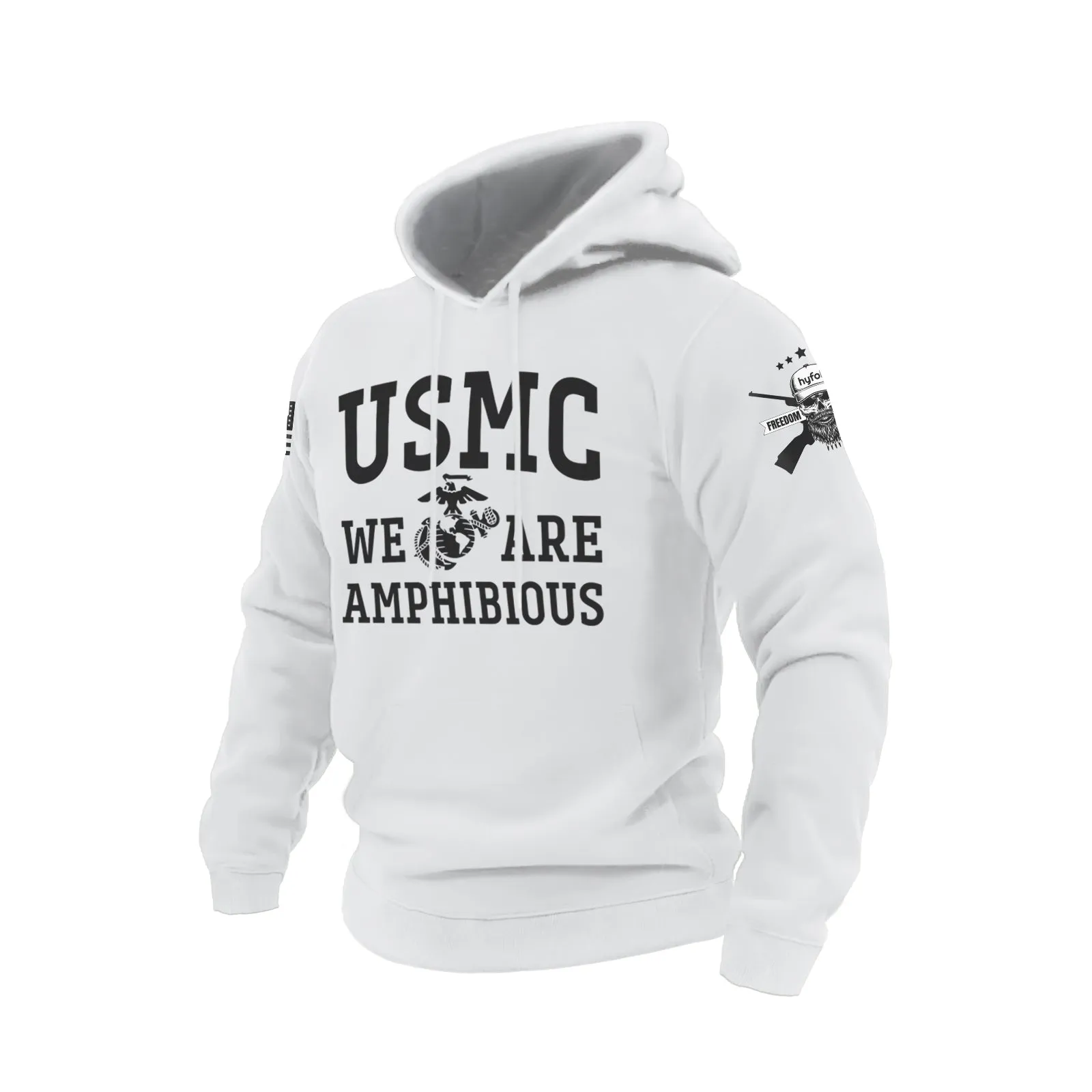 USMC COTTON GRAPHIC POCKET HOODIE