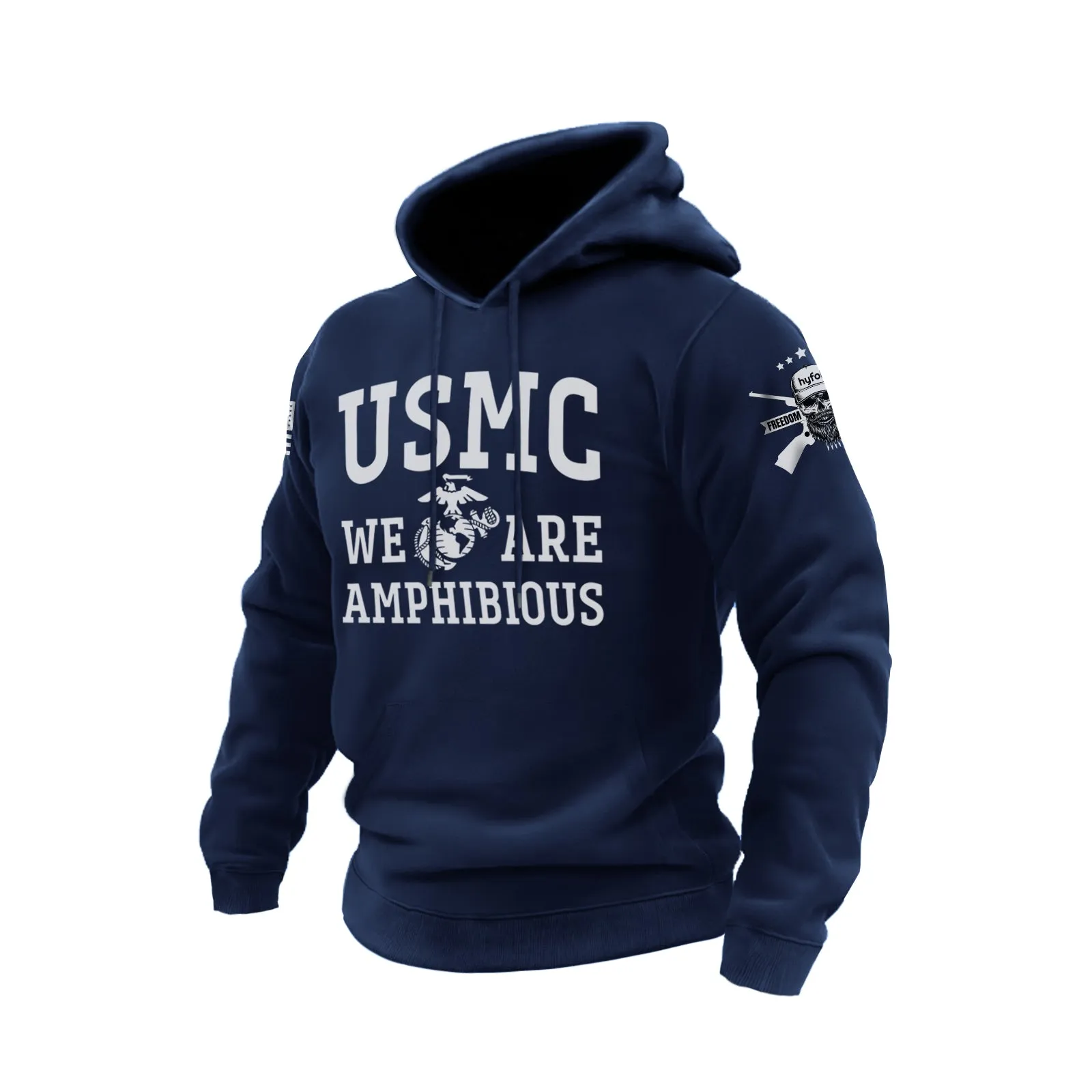 USMC COTTON GRAPHIC POCKET HOODIE