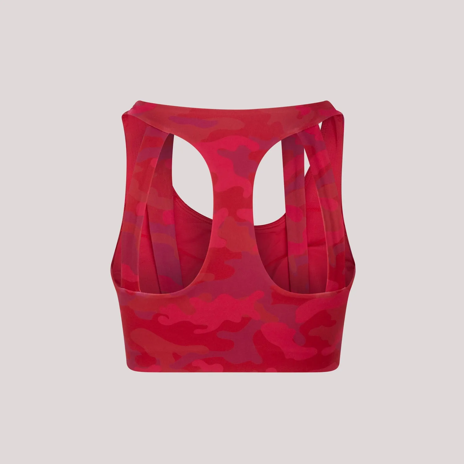 Vertex Camo Multi Strap Sports Bra - Ruby Red