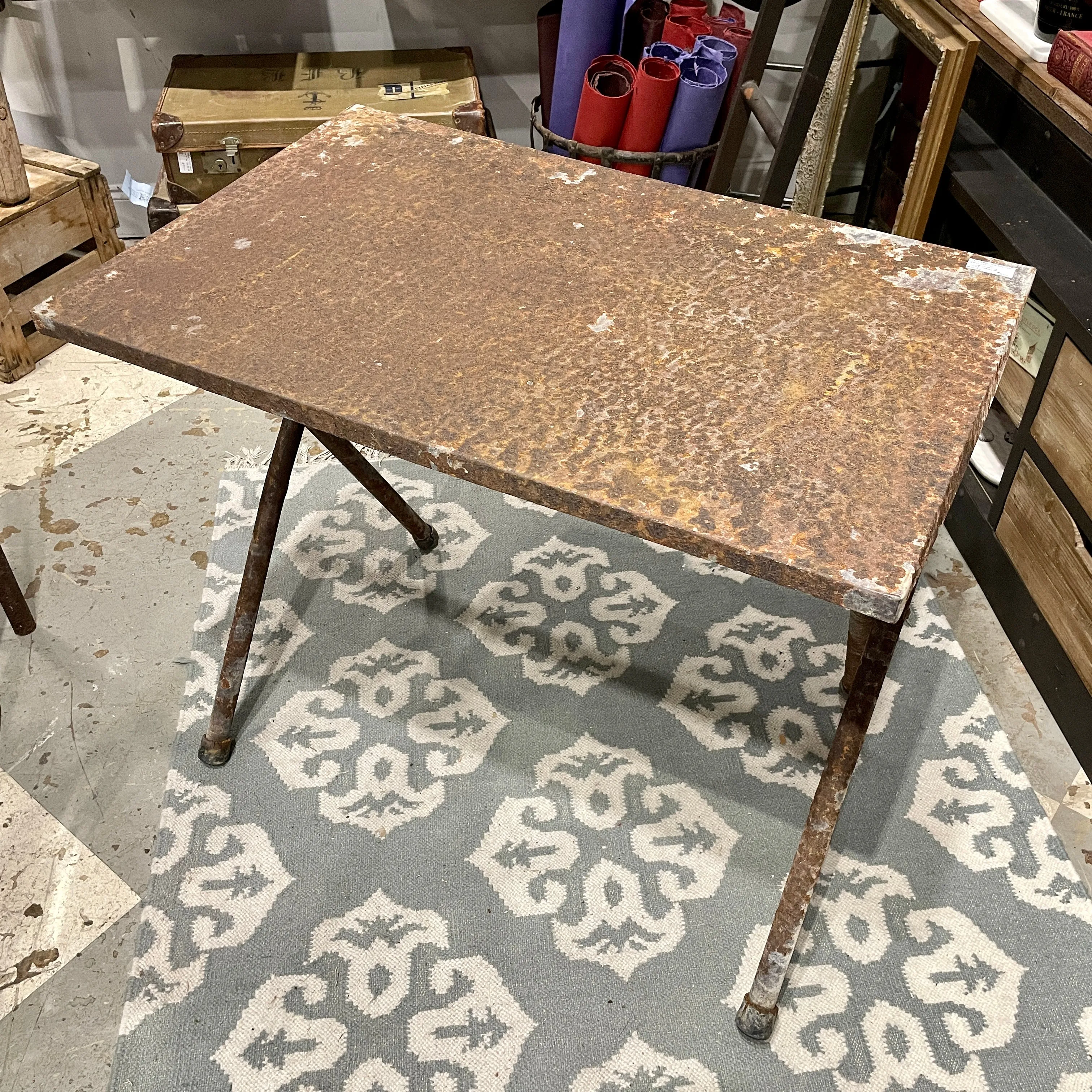 Vintage French Industrial Folding Table